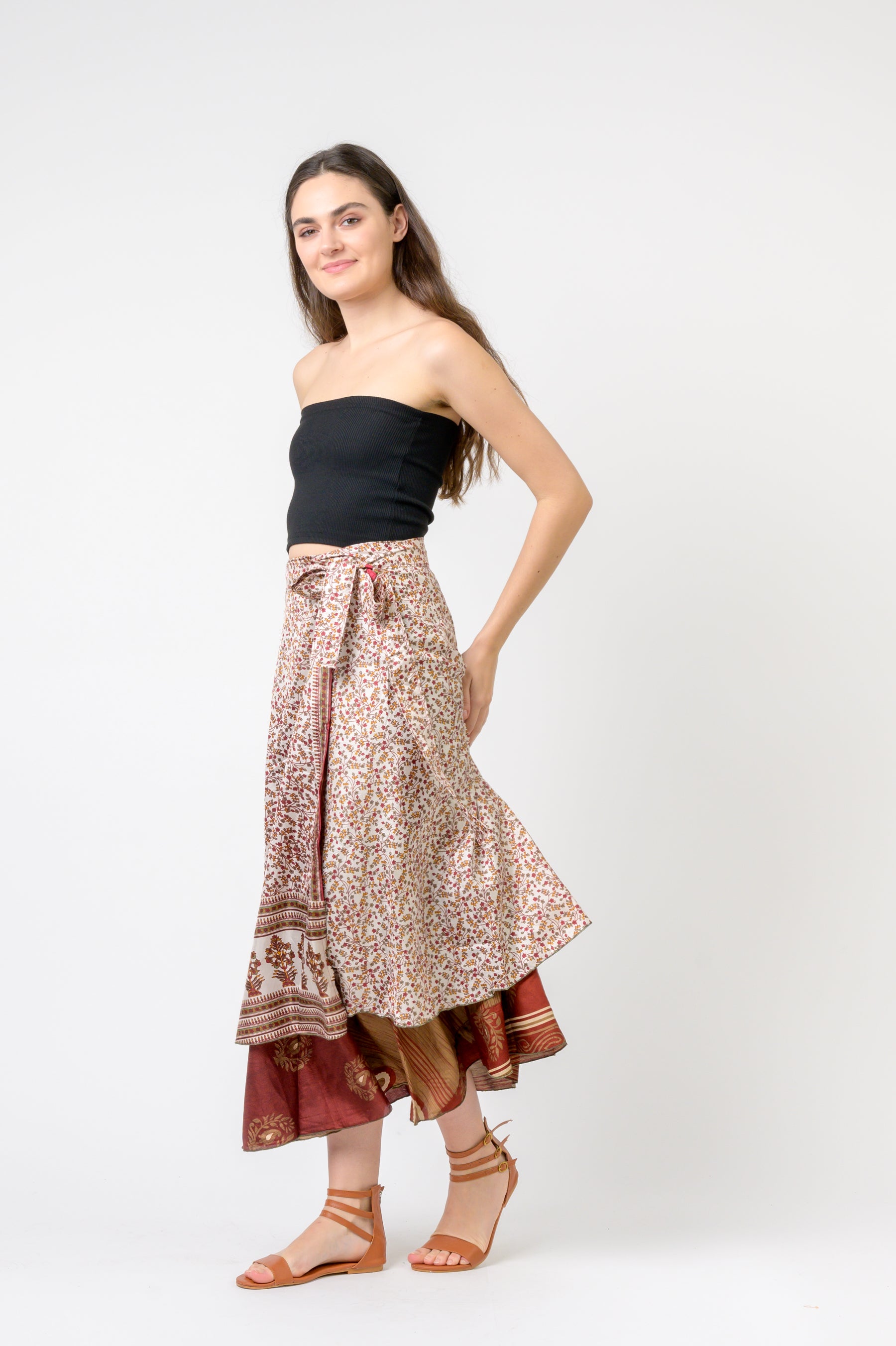 Rhea Printed Wrap Skirt