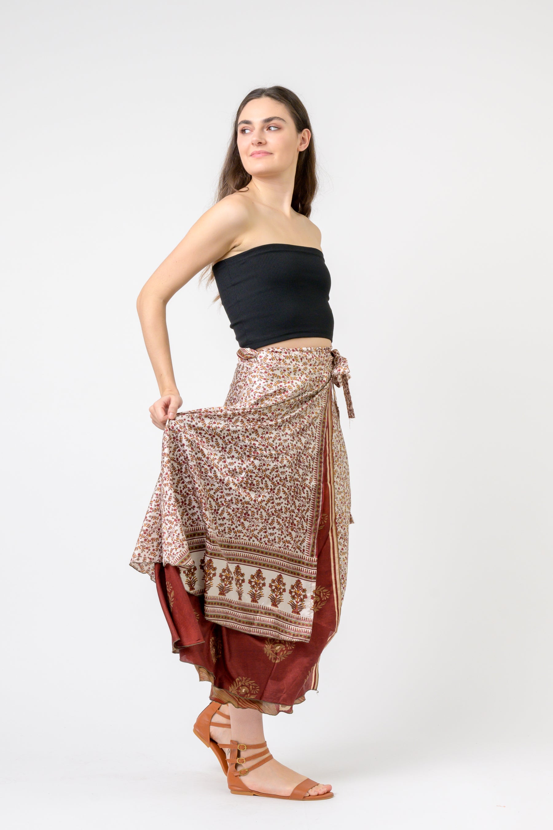 Rhea Printed Wrap Skirt