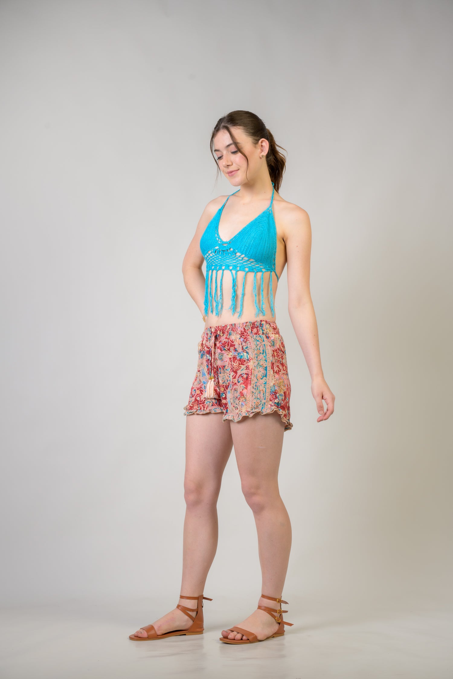 Rhea Patterned Bobbin Shorts Assorted / One Size