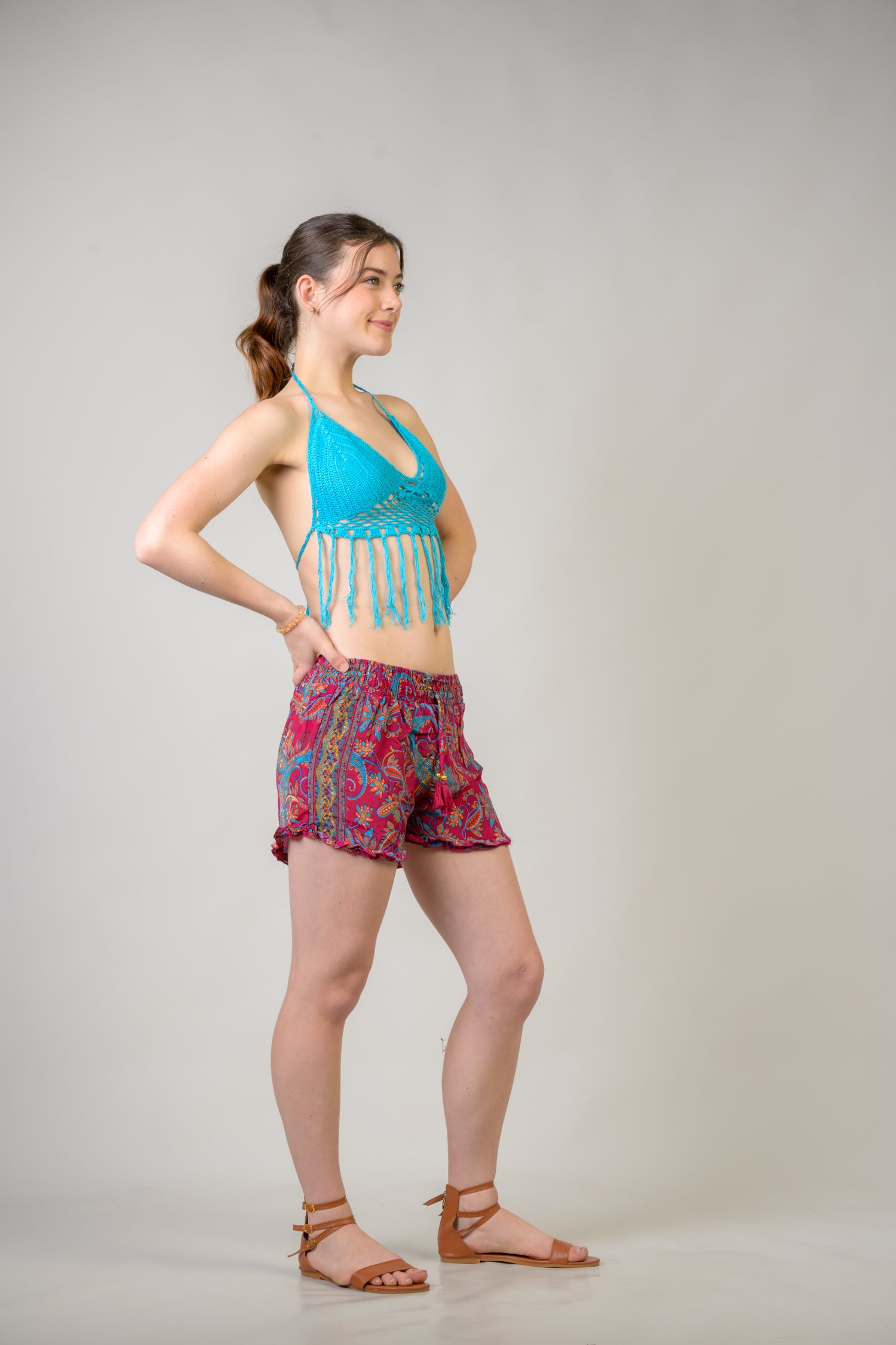 Rhea Patterned Bobbin Shorts Assorted / One Size