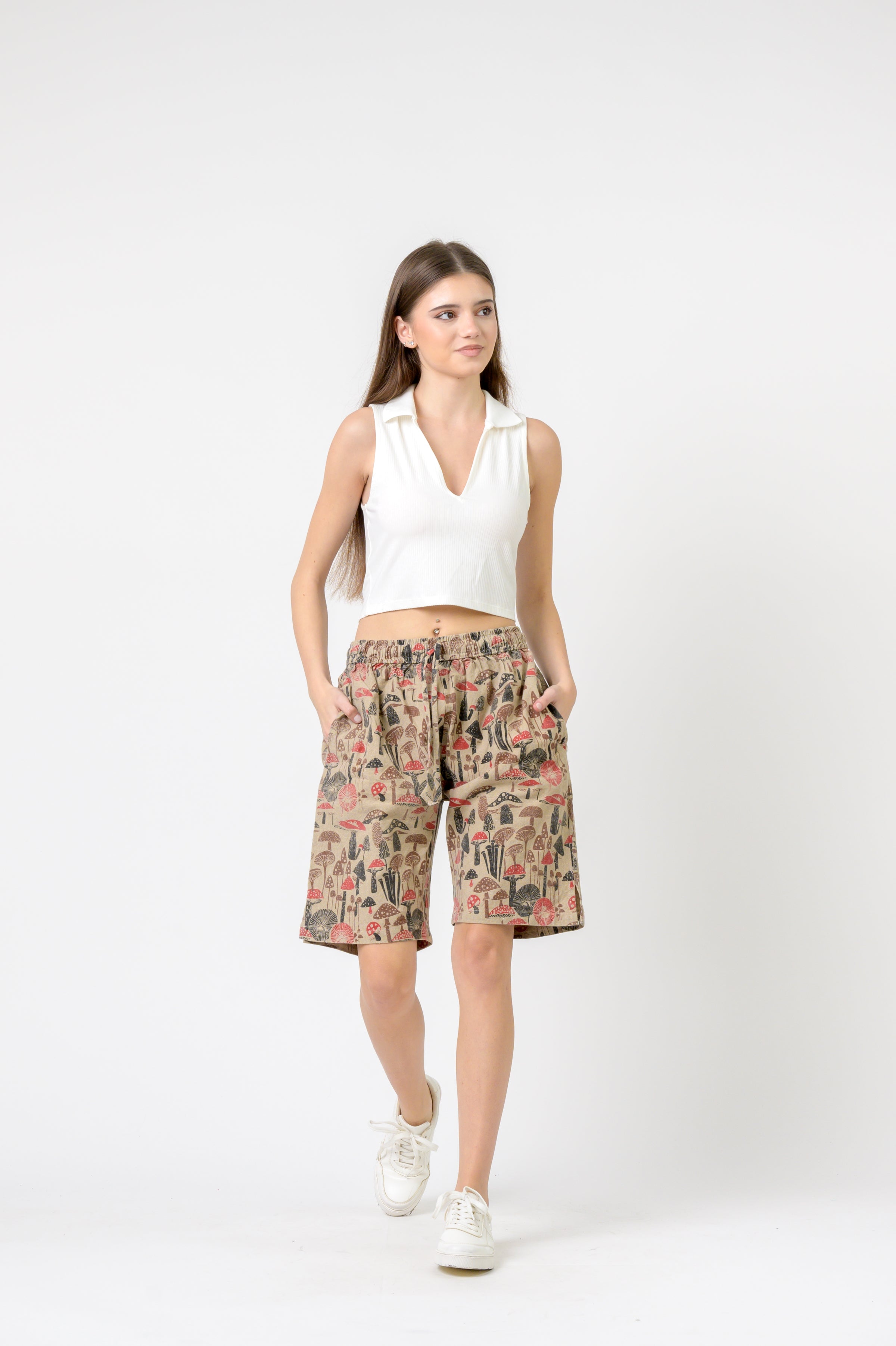 Rhea Mushroom Tied Shorts