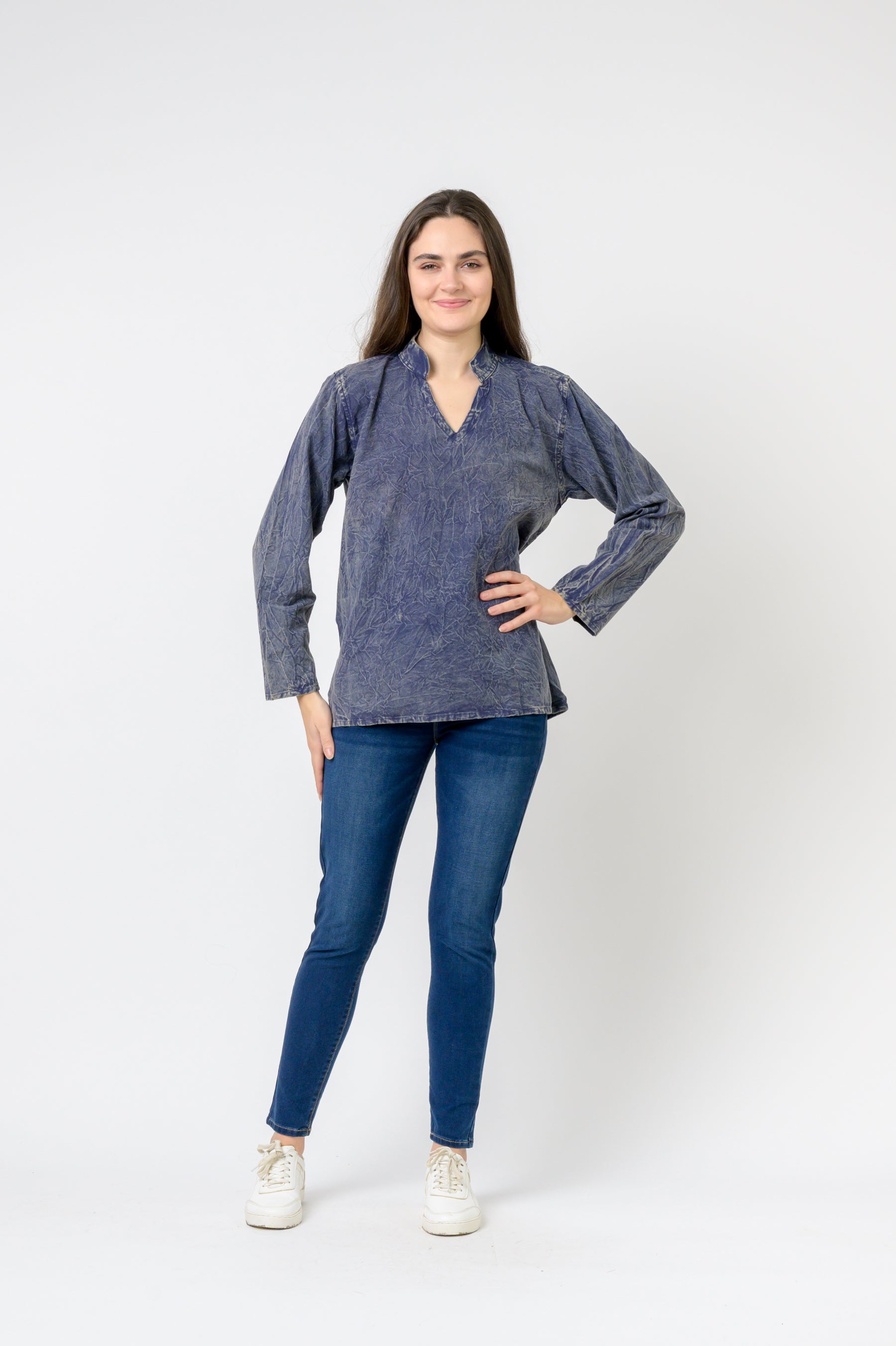 Rhea Button V-Neck Shirt