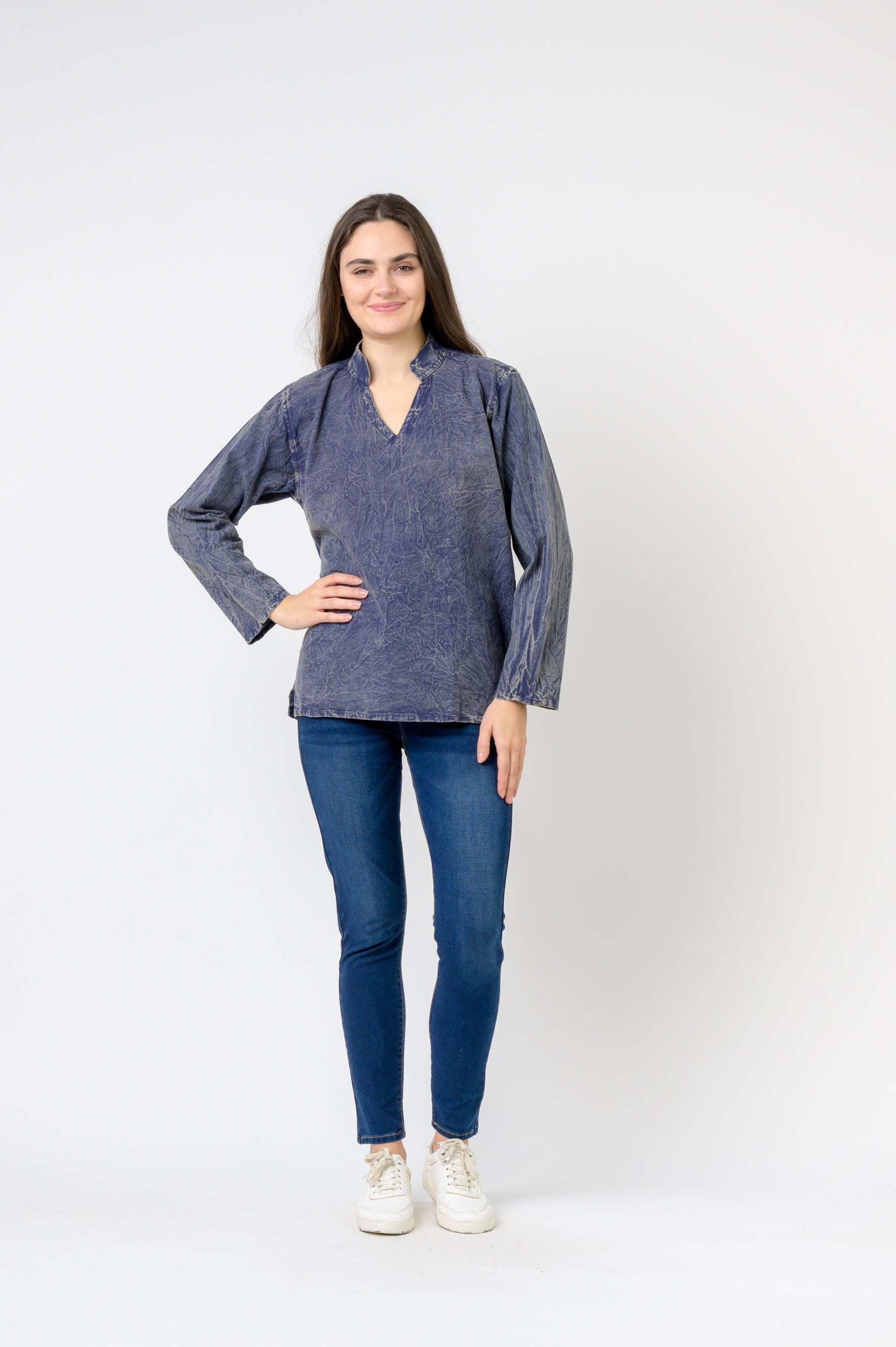 Rhea Button V-Neck Shirt