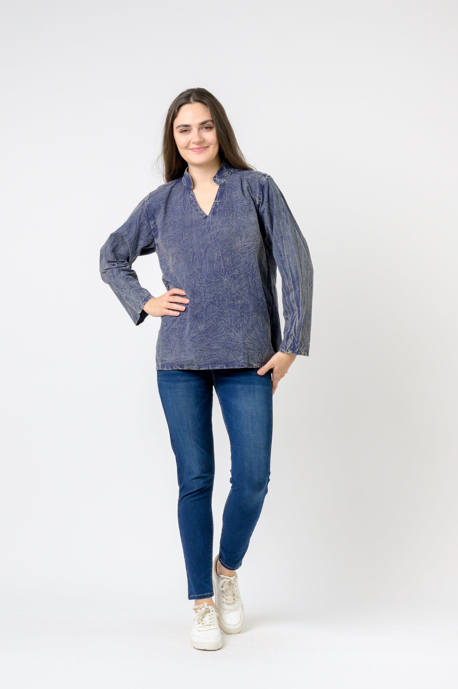 Rhea Button V-Neck Shirt