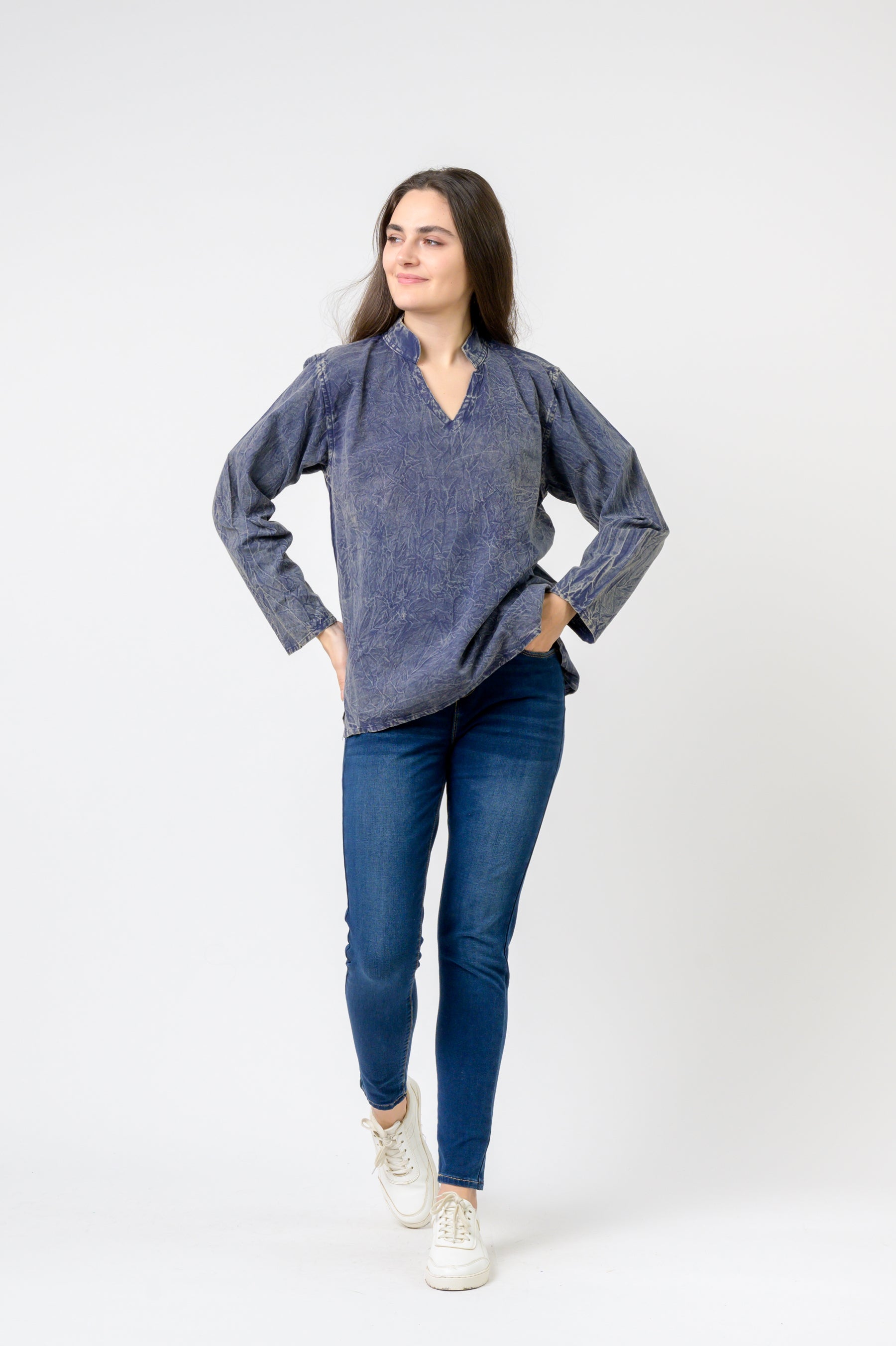 Rhea Button V-Neck Shirt