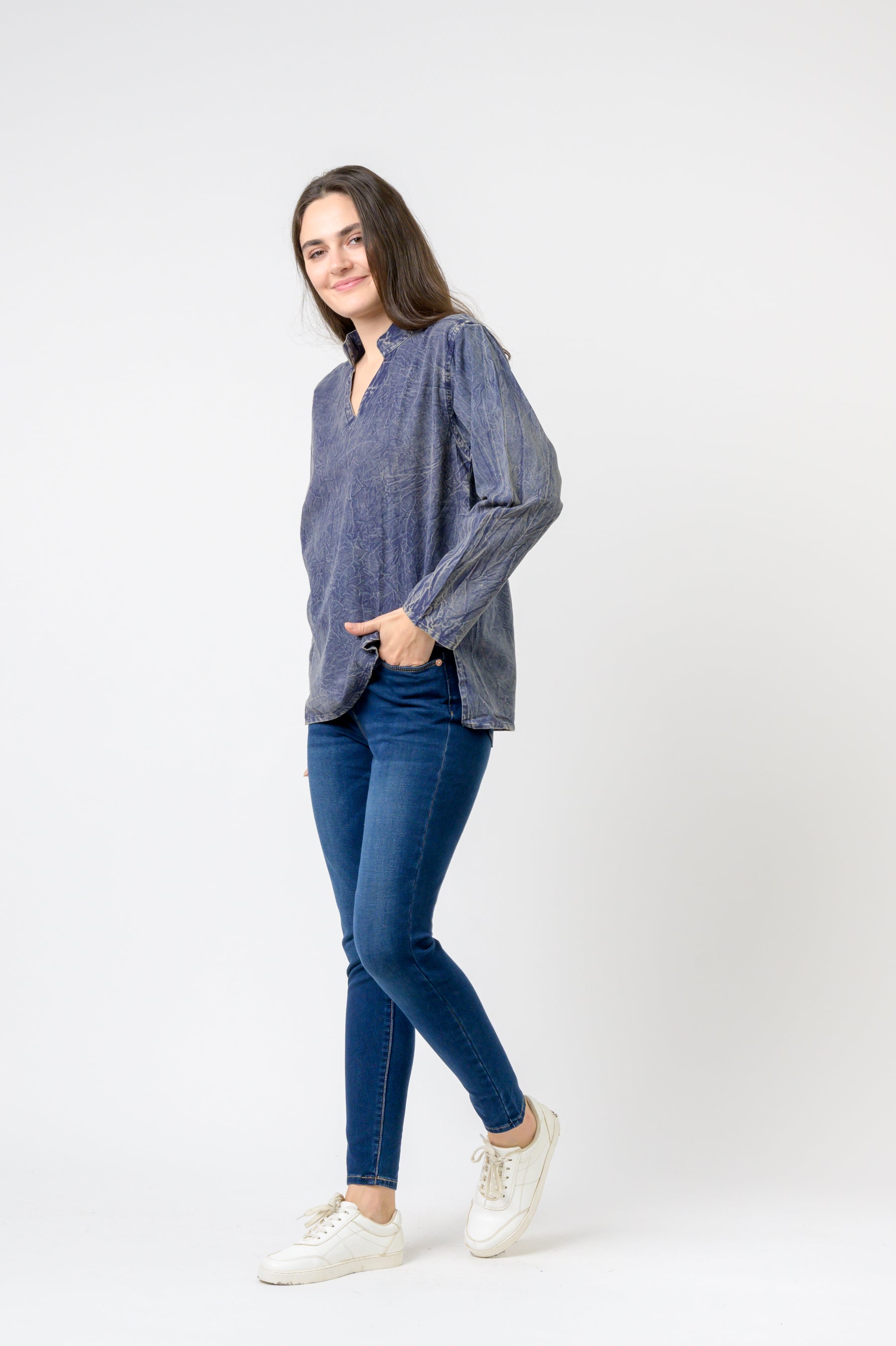 Rhea Button V-Neck Shirt