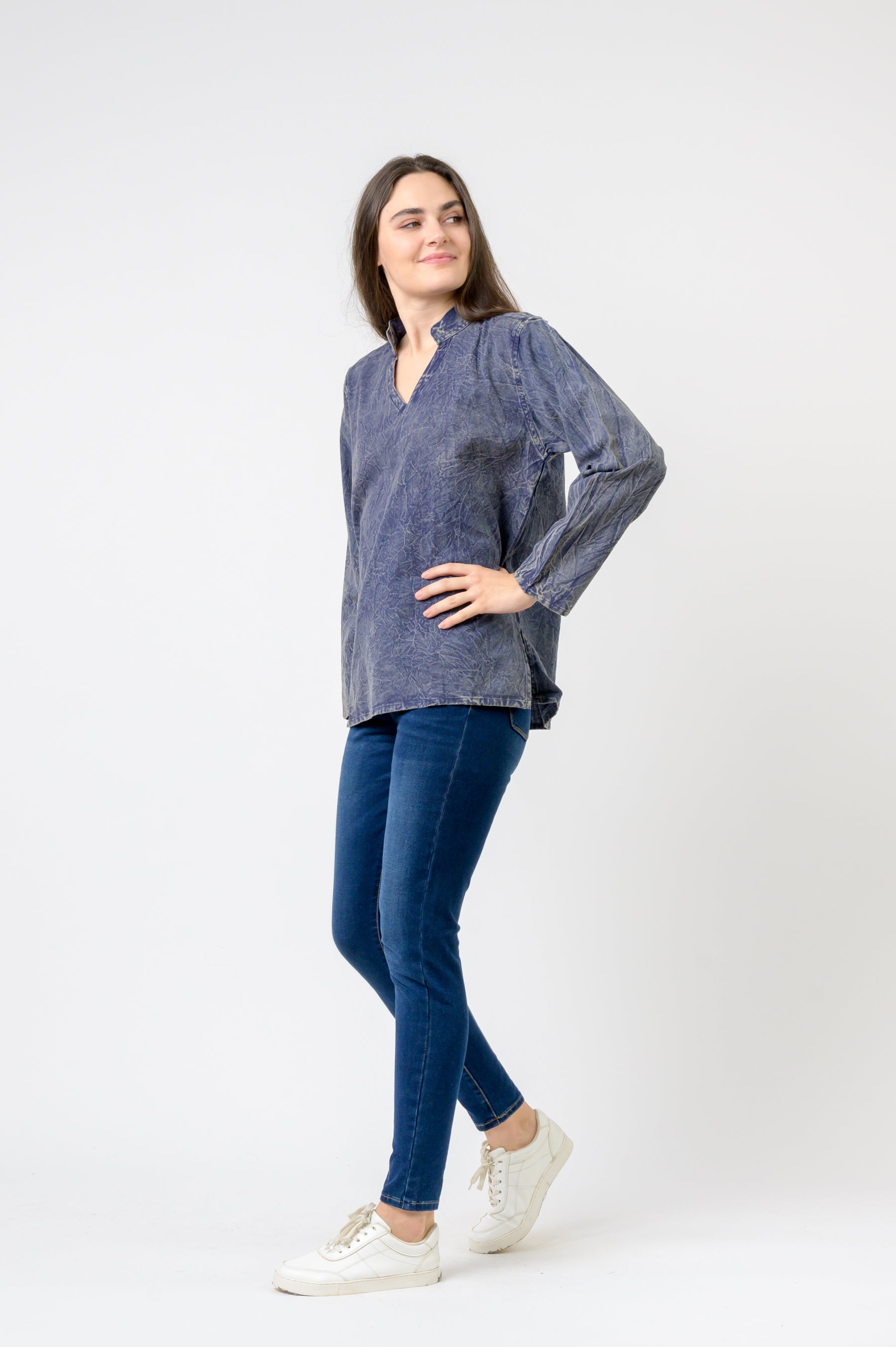 Rhea Button V-Neck Shirt