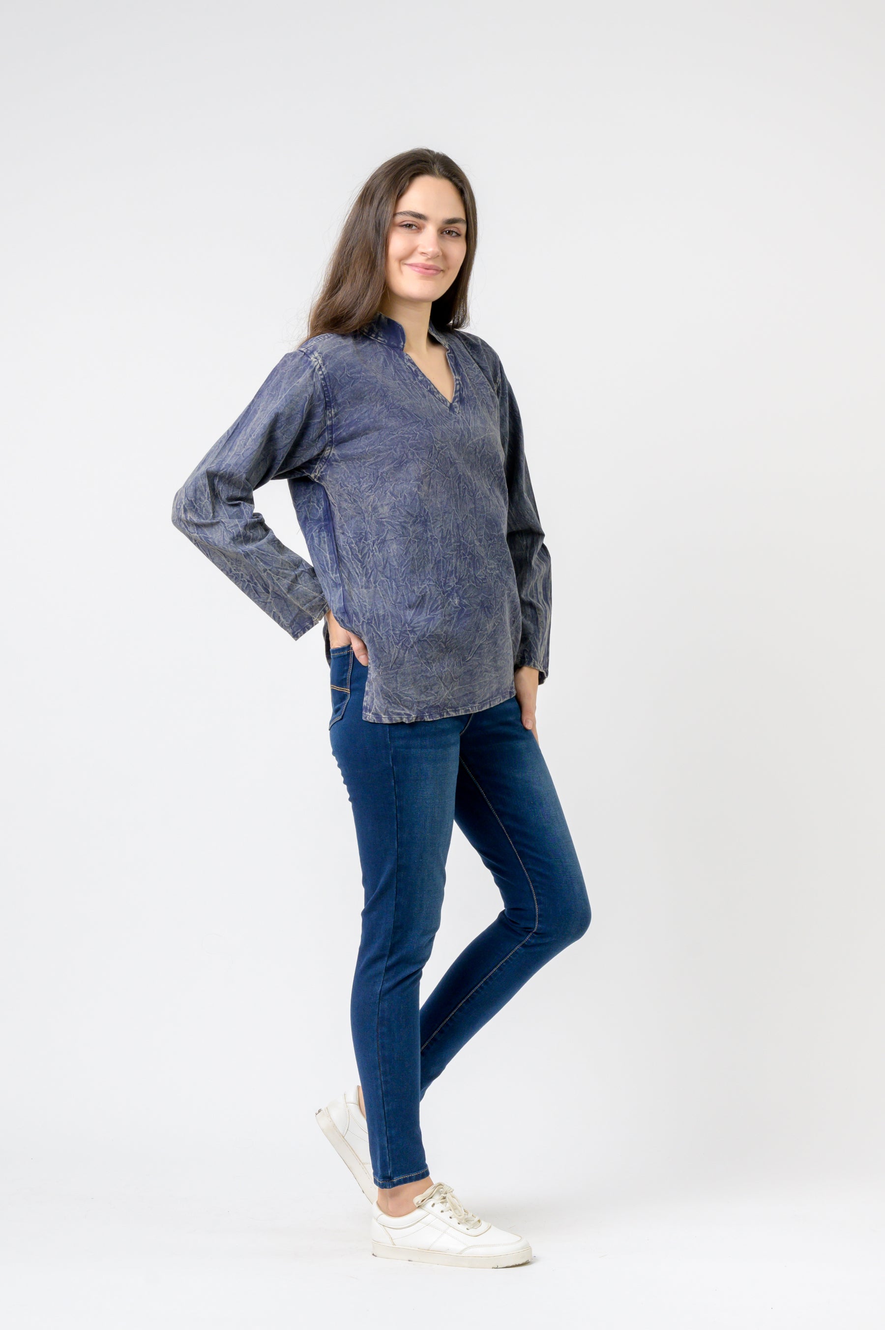 Rhea Button V-Neck Shirt