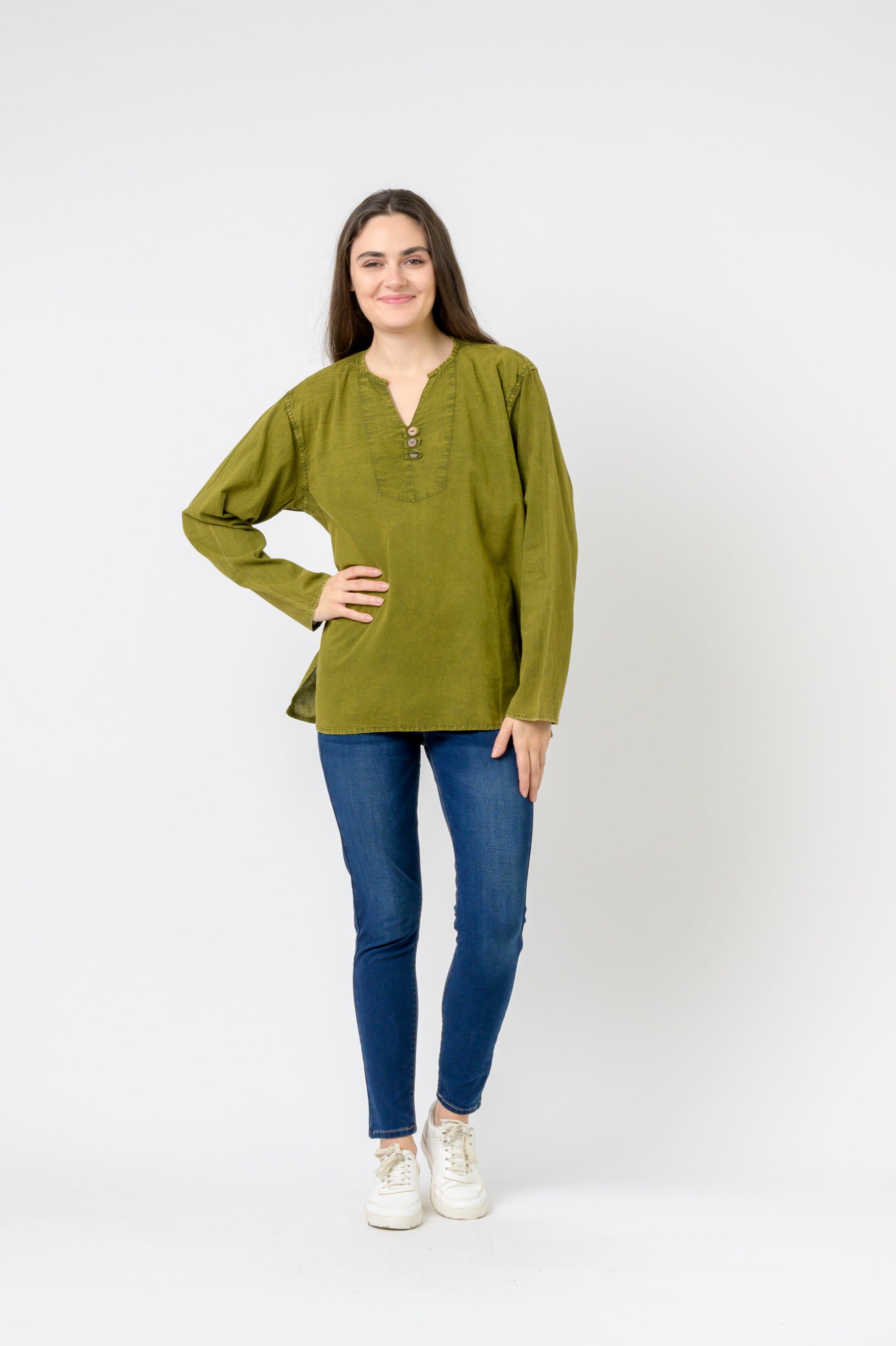 Rhea Button V-Neck Shirt