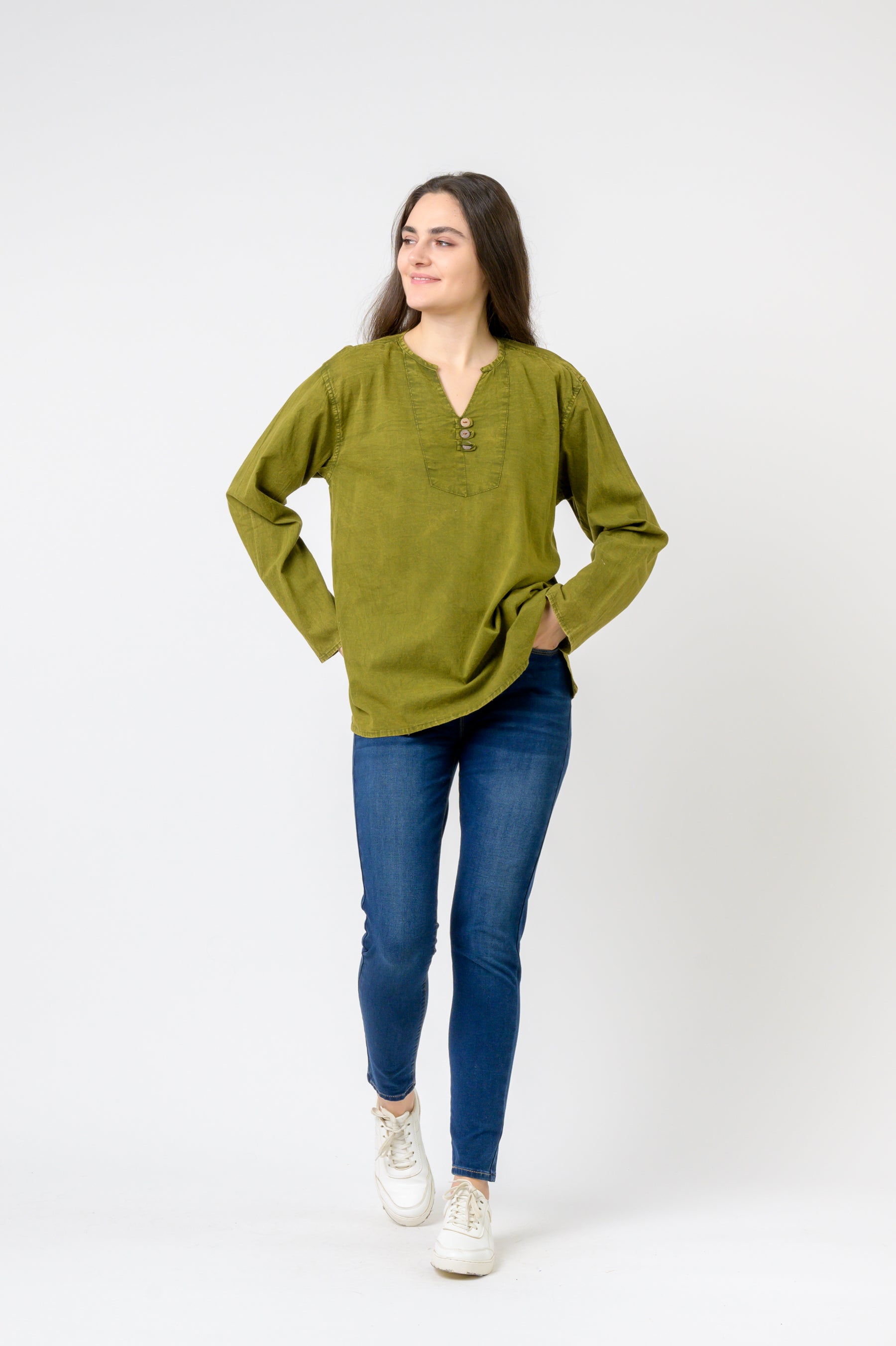 Rhea Button V-Neck Shirt