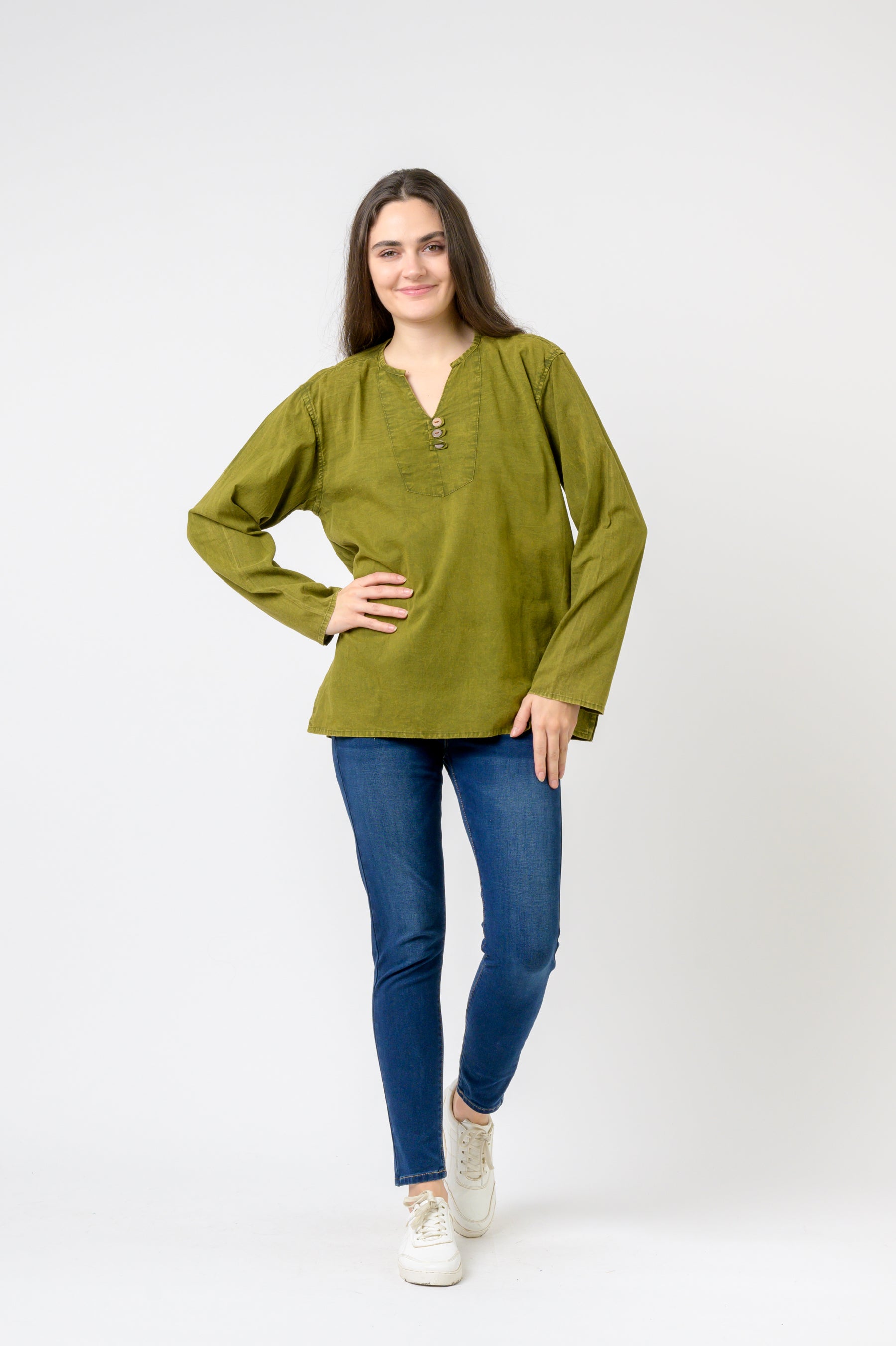 Rhea Button V-Neck Shirt