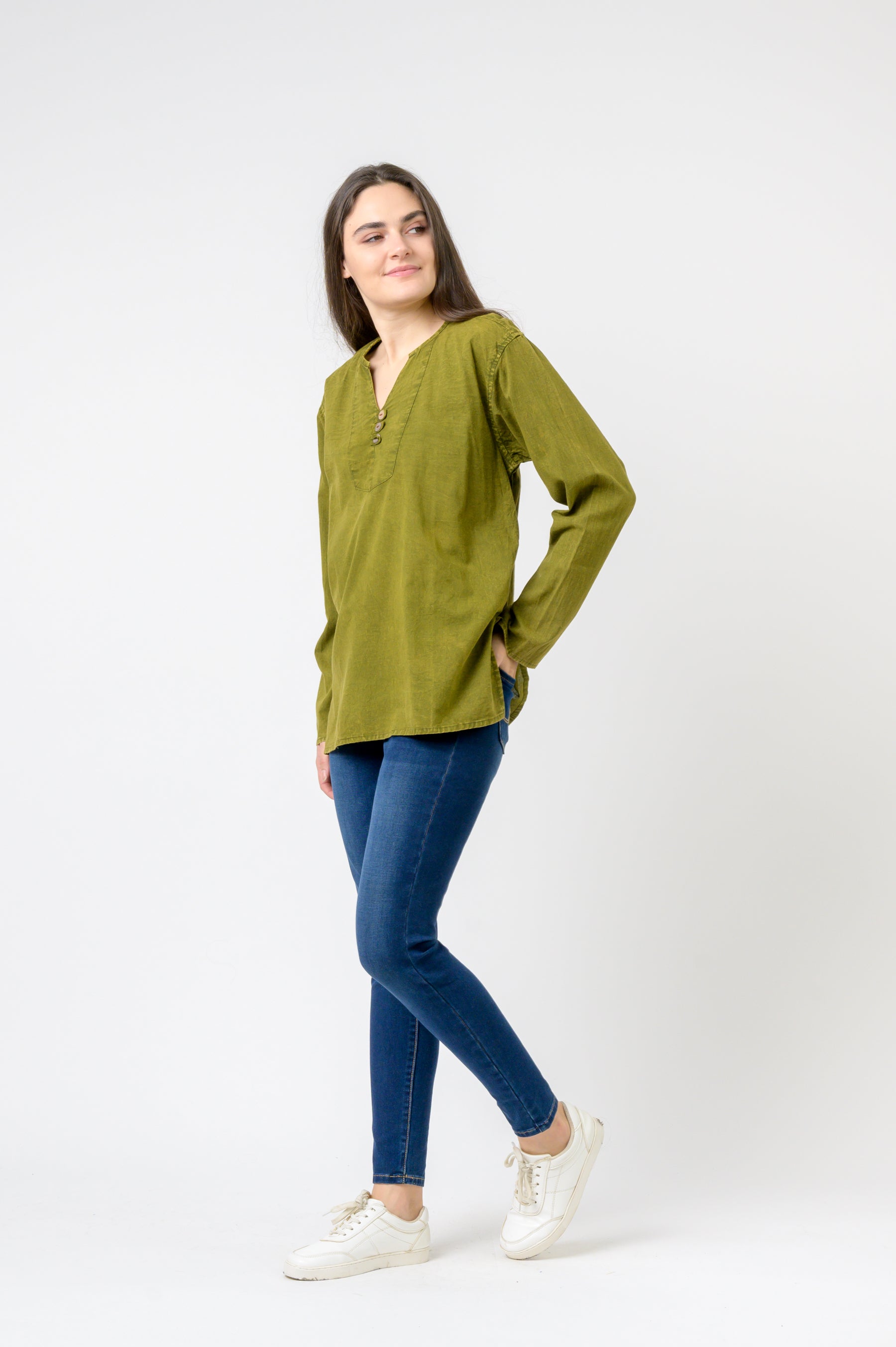 Rhea Button V-Neck Shirt