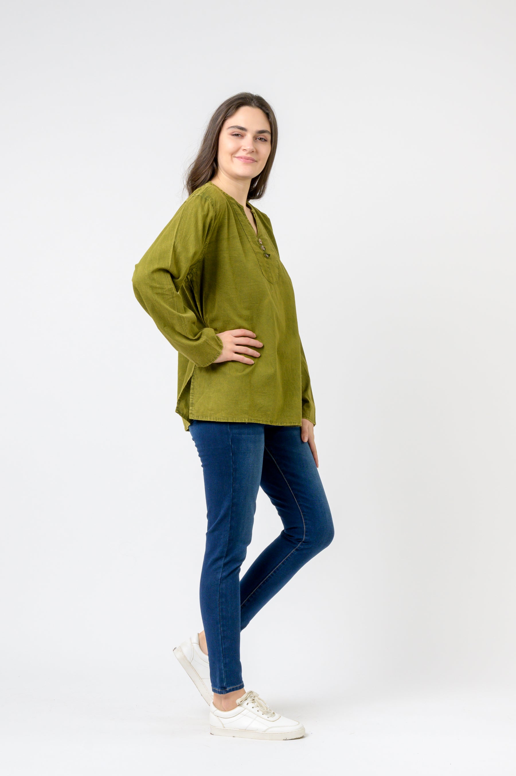 Rhea Button V-Neck Shirt
