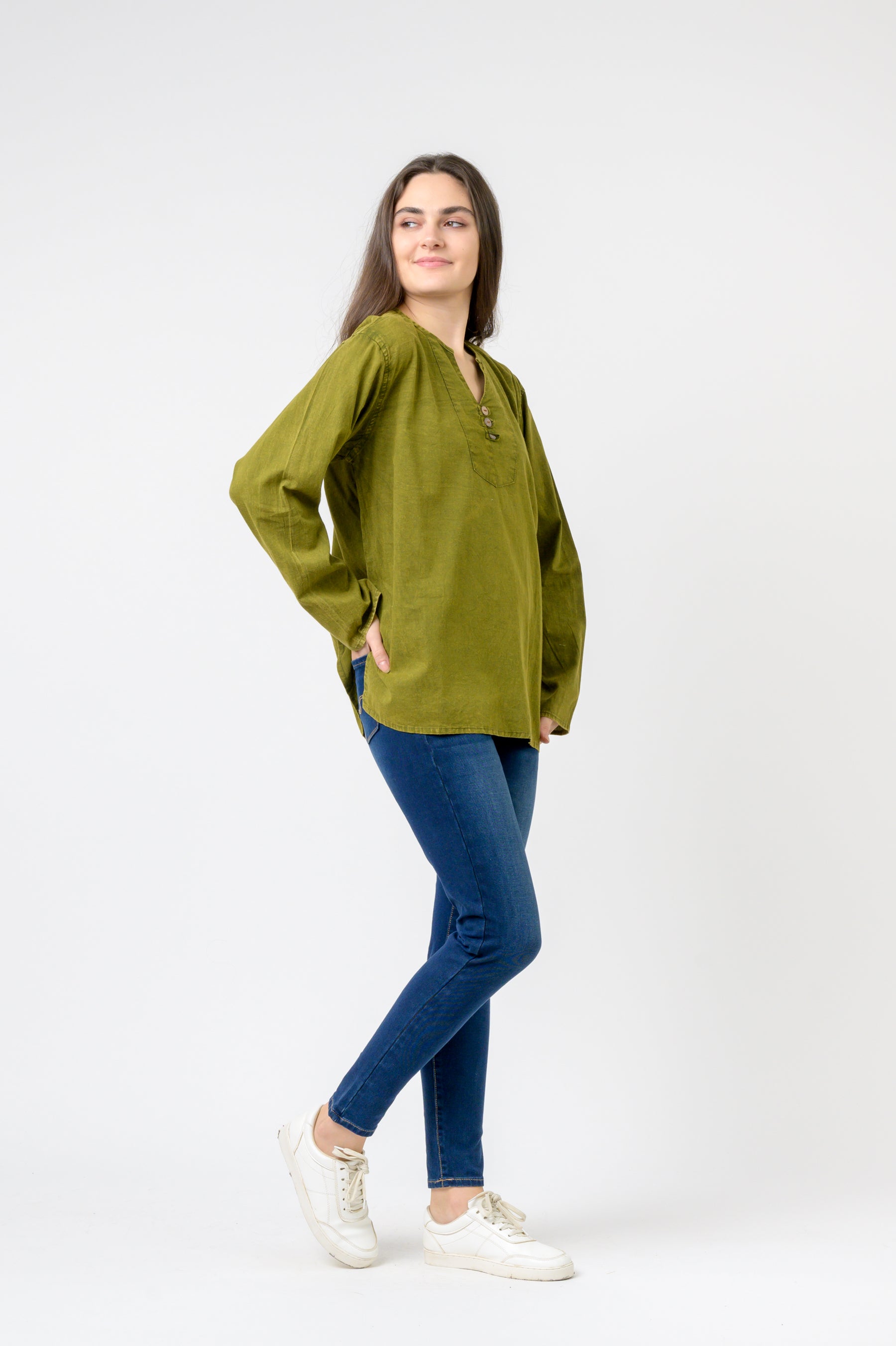 Rhea Button V-Neck Shirt