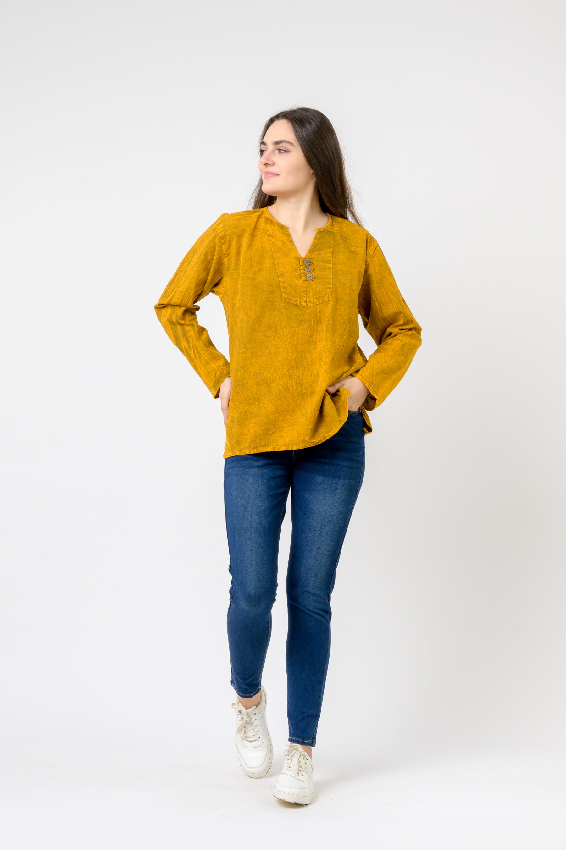 Rhea Button V-Neck Shirt