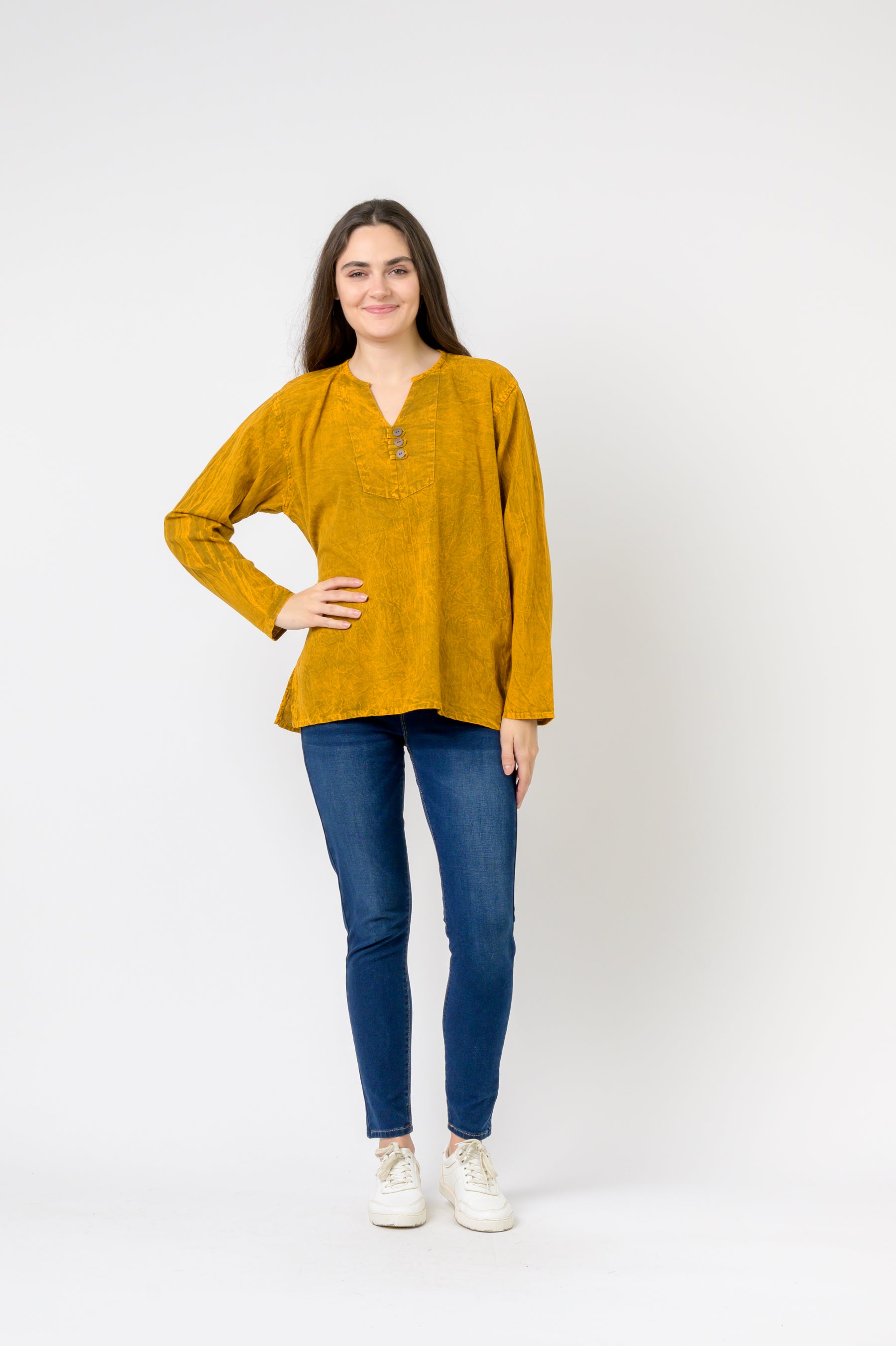 Rhea Button V-Neck Shirt