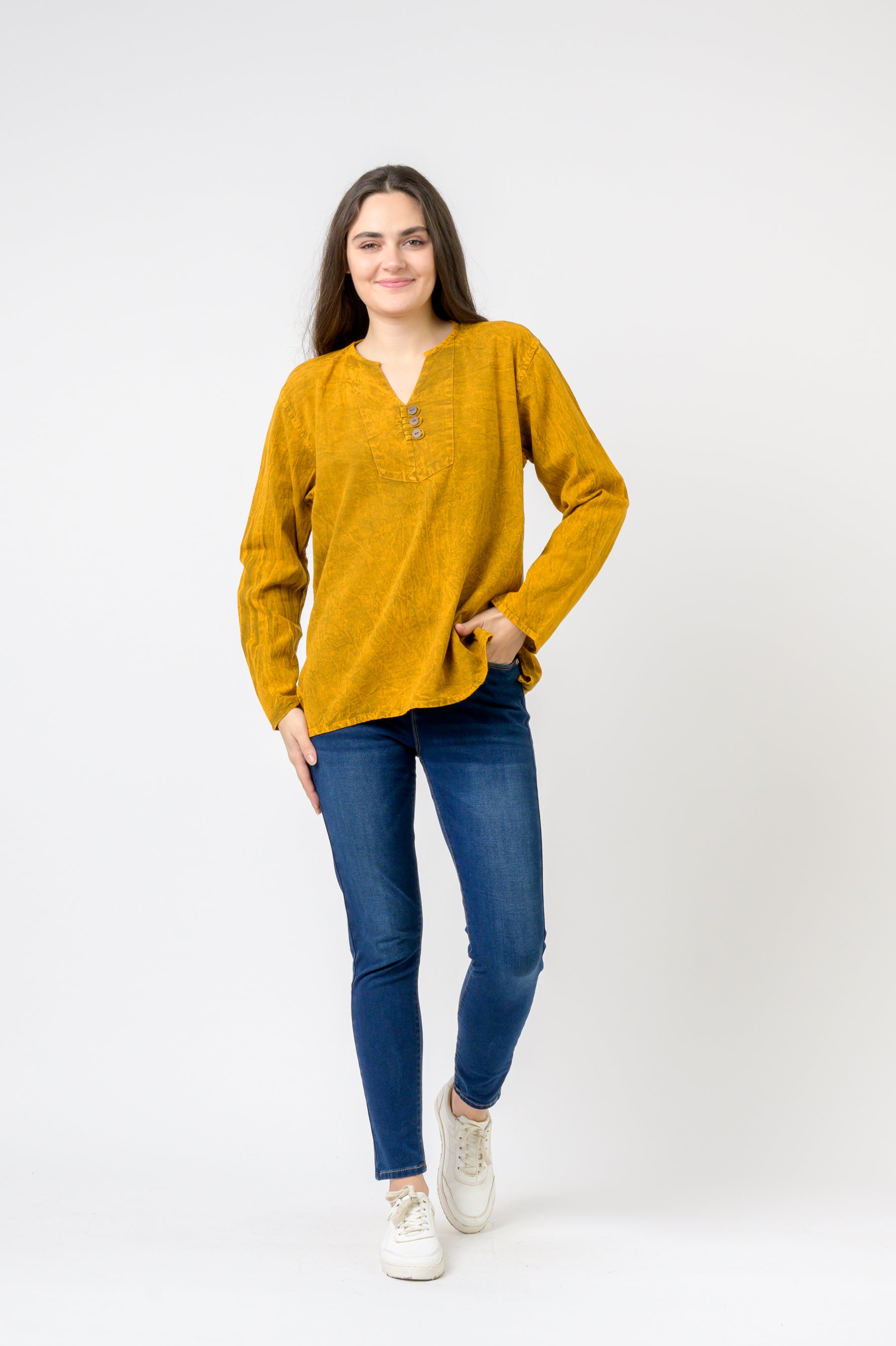 Rhea Button V-Neck Shirt