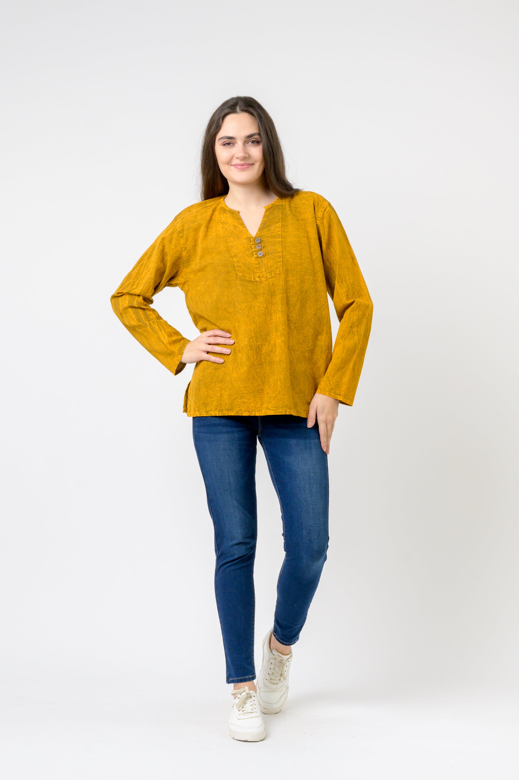 Rhea Button V-Neck Shirt