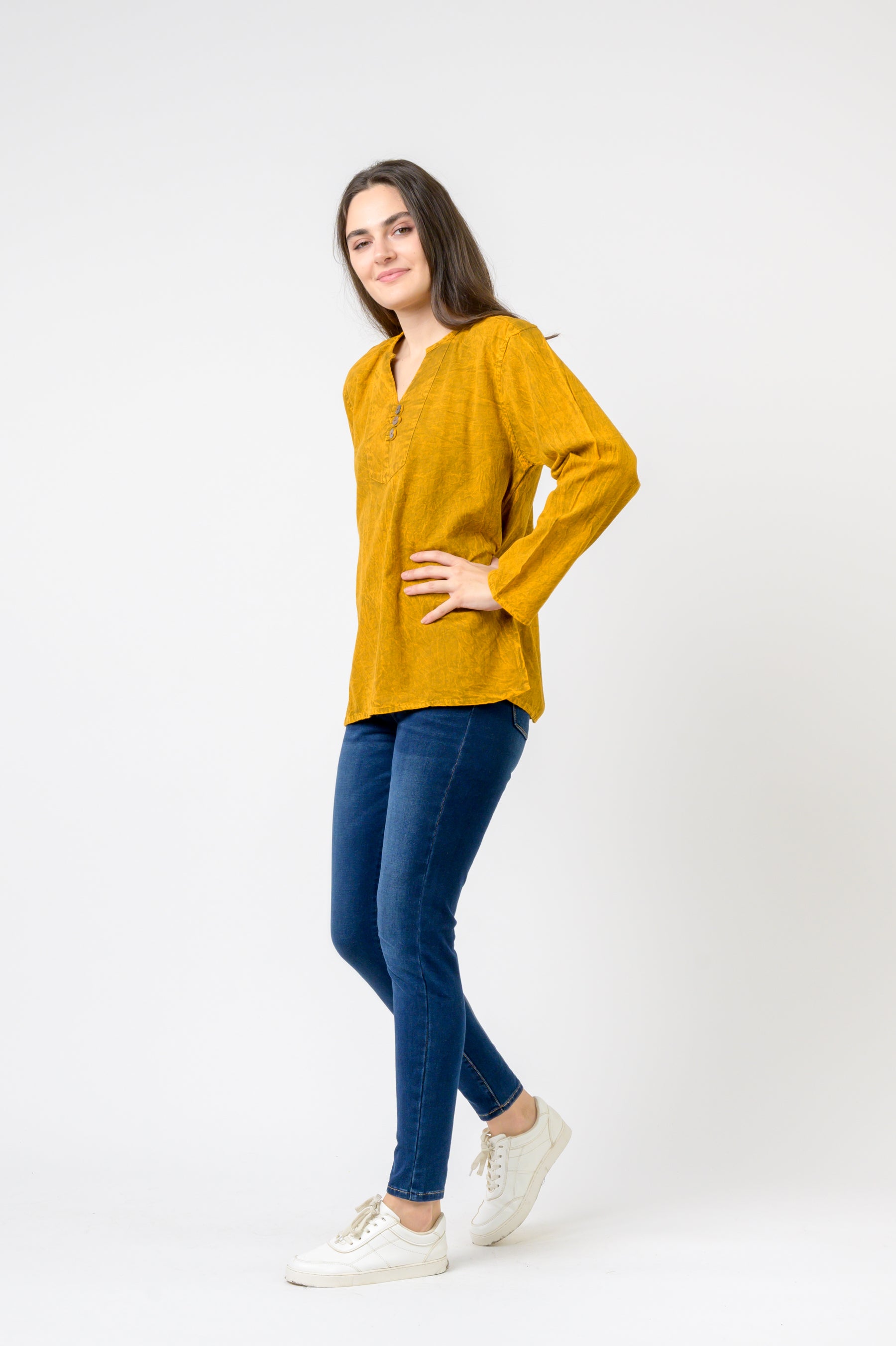 Rhea Button V-Neck Shirt