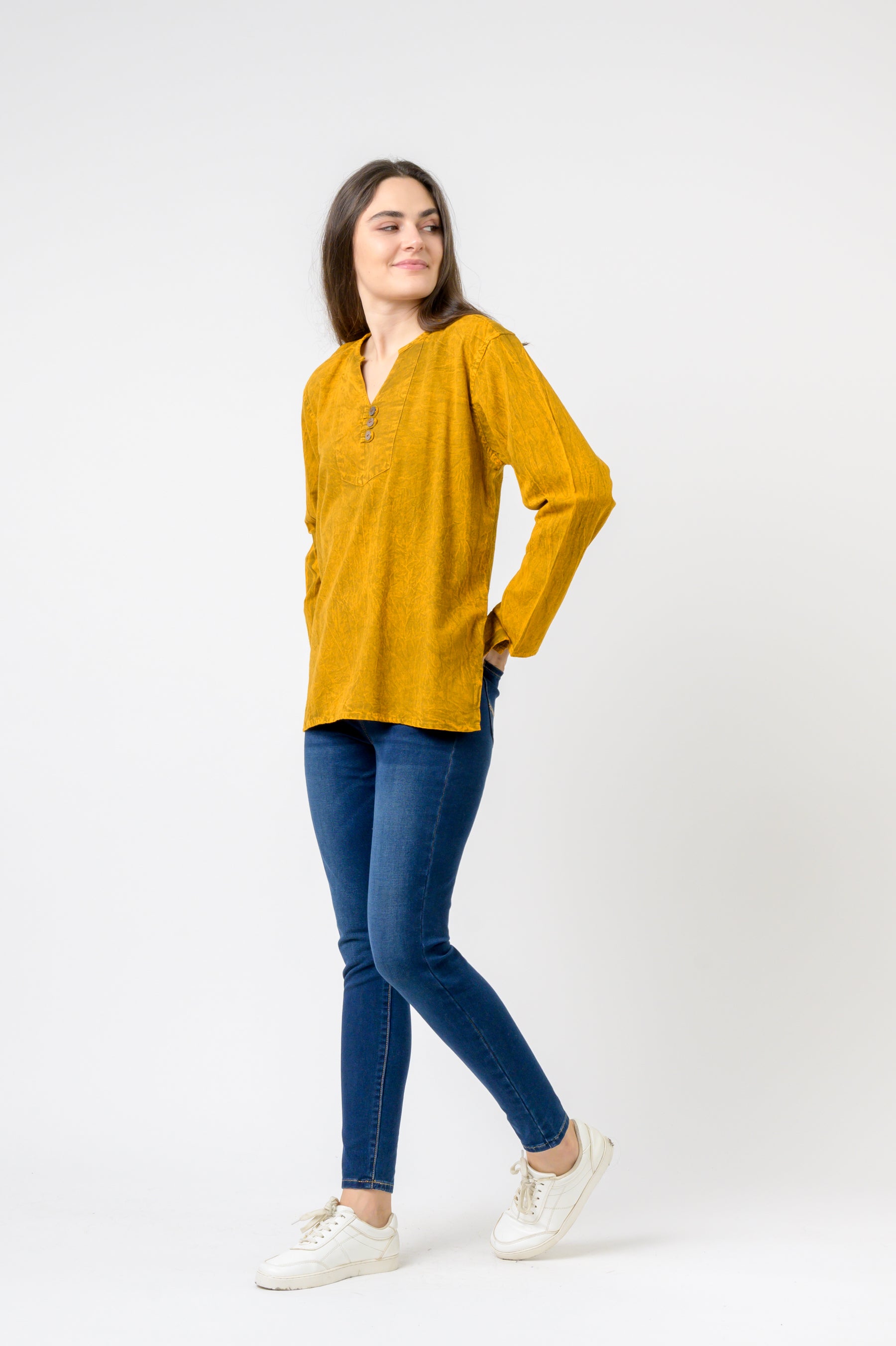 Rhea Button V-Neck Shirt