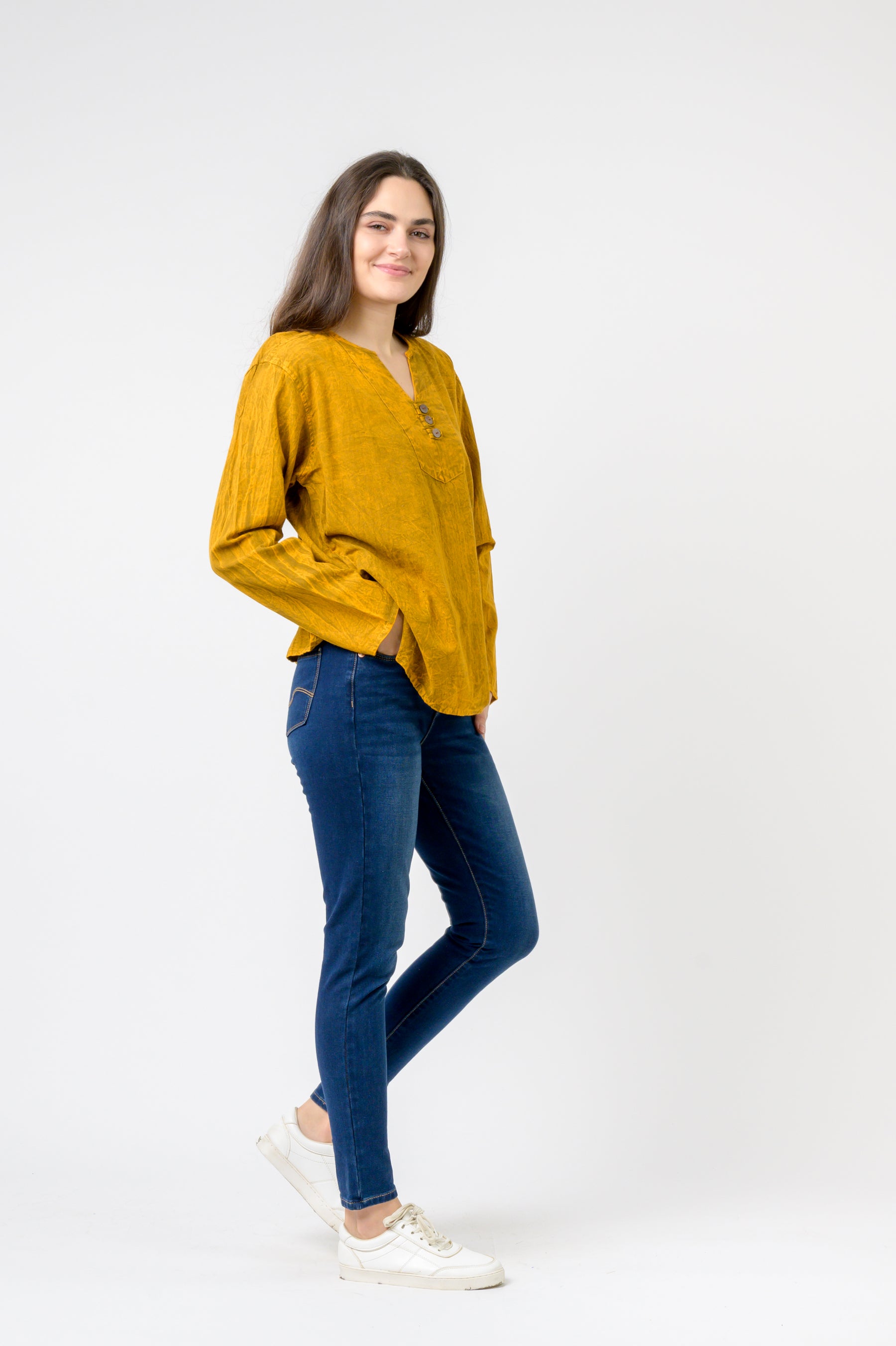 Rhea Button V-Neck Shirt