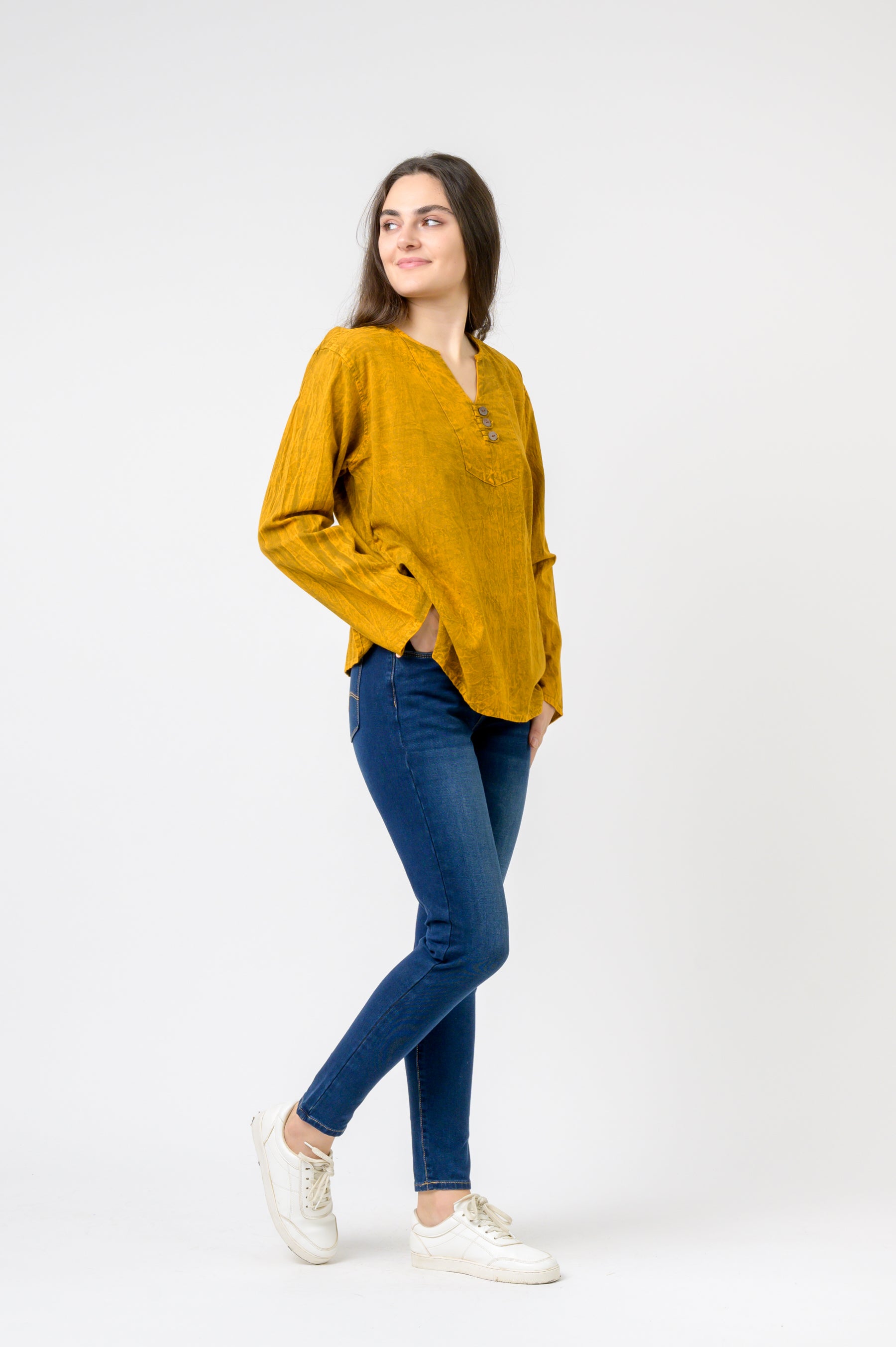 Rhea Button V-Neck Shirt