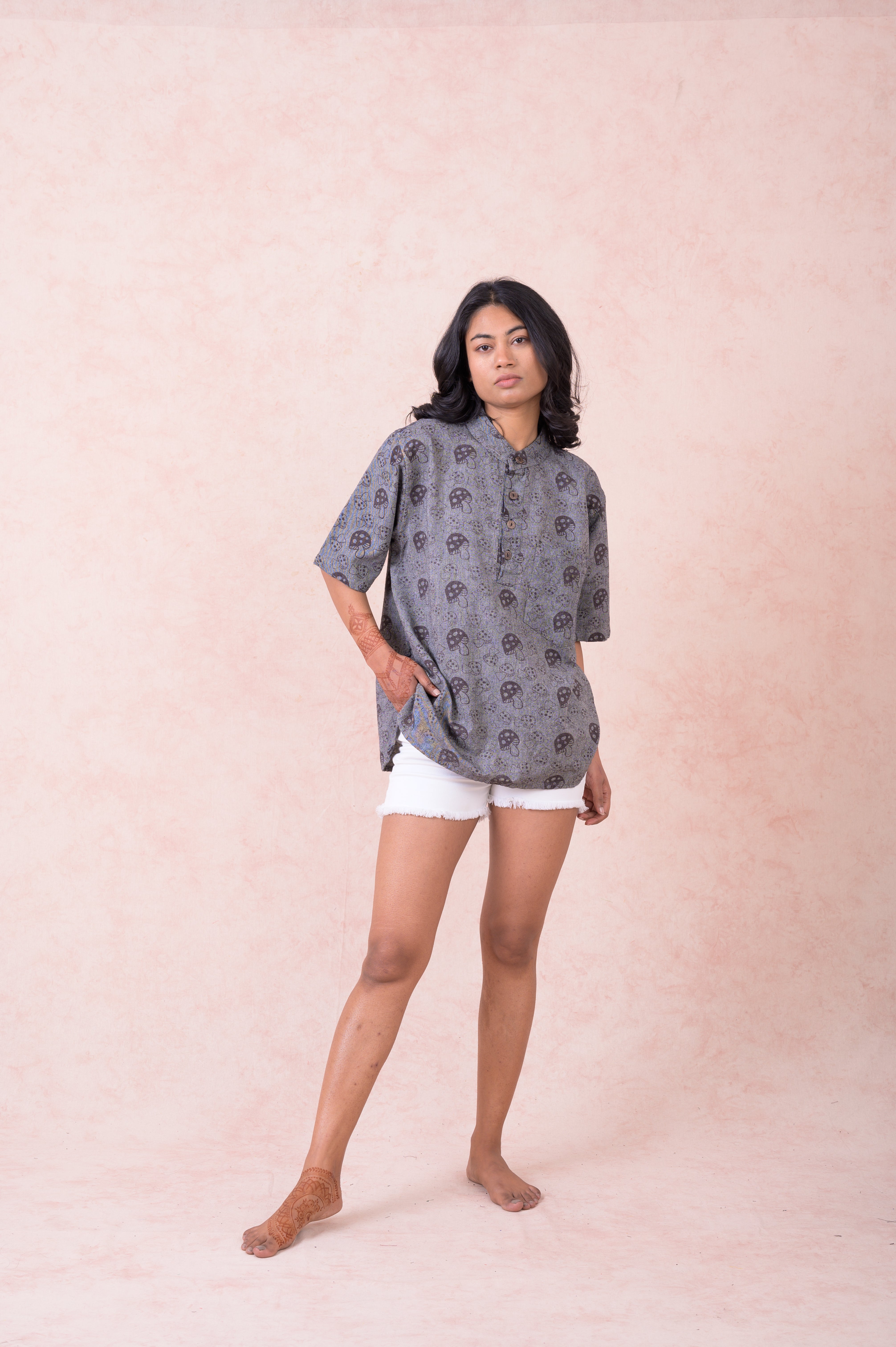 Rhea Mushroom Print Shirt