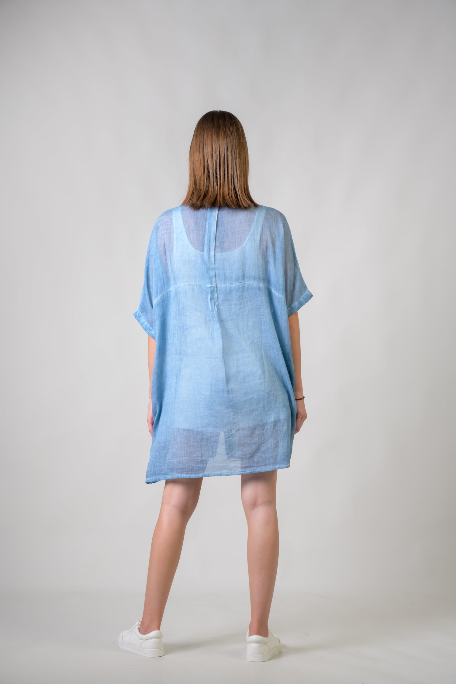 Rhea Starfish Hand-Embroidered Short Sleeve Top Beige / One Size