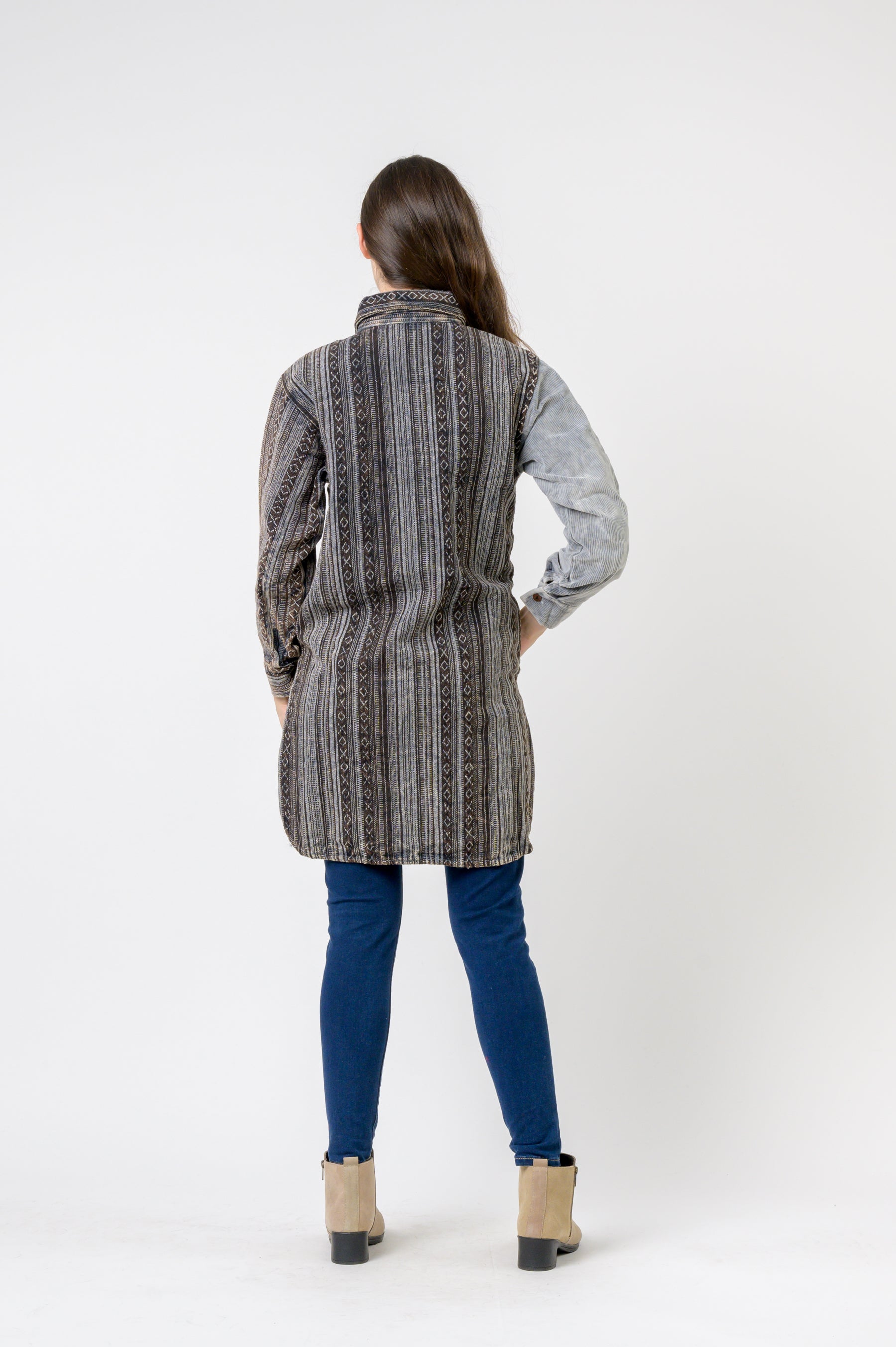 Rhea Dual-Texture Long Shirt
