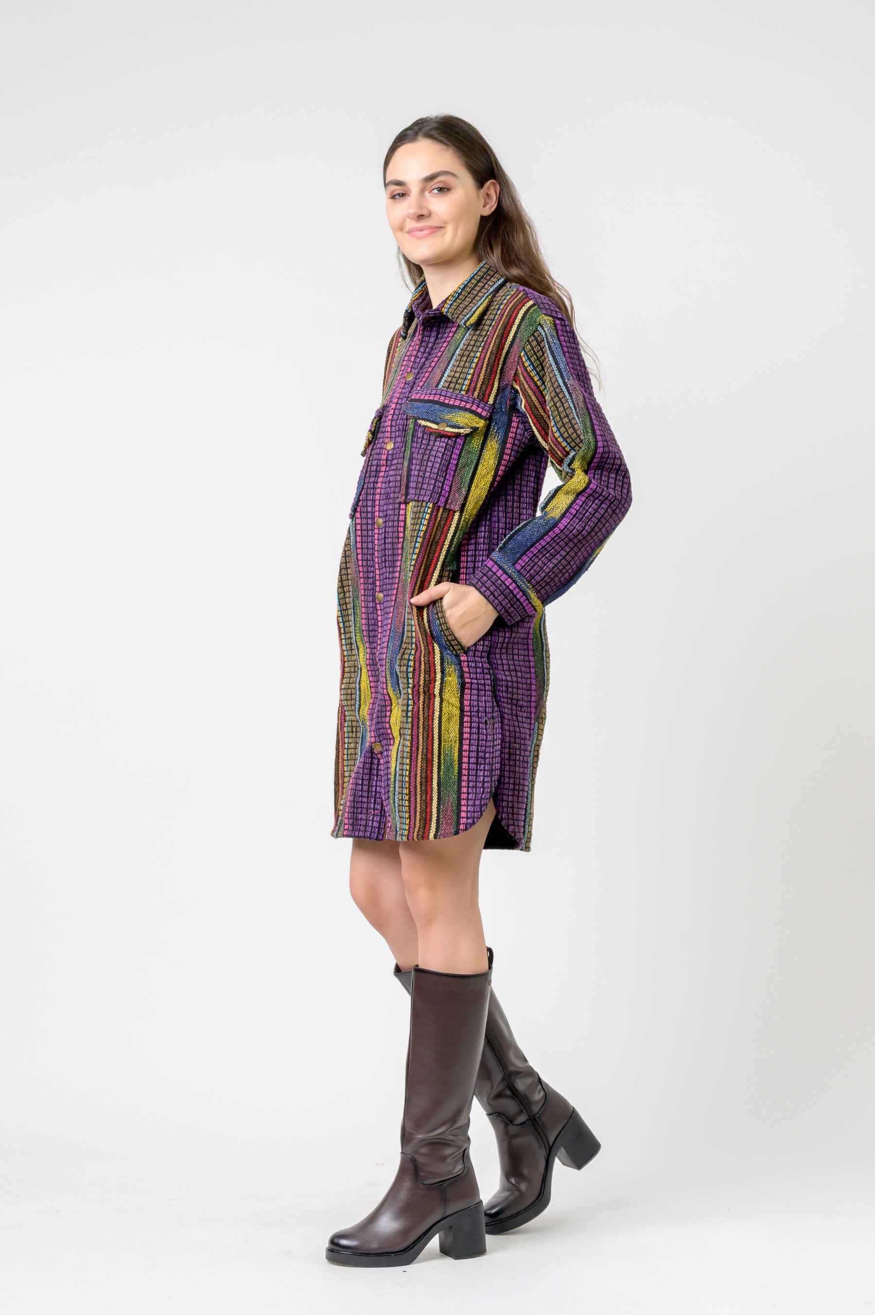 Rhea Fashion Print Cotton Long Shirt