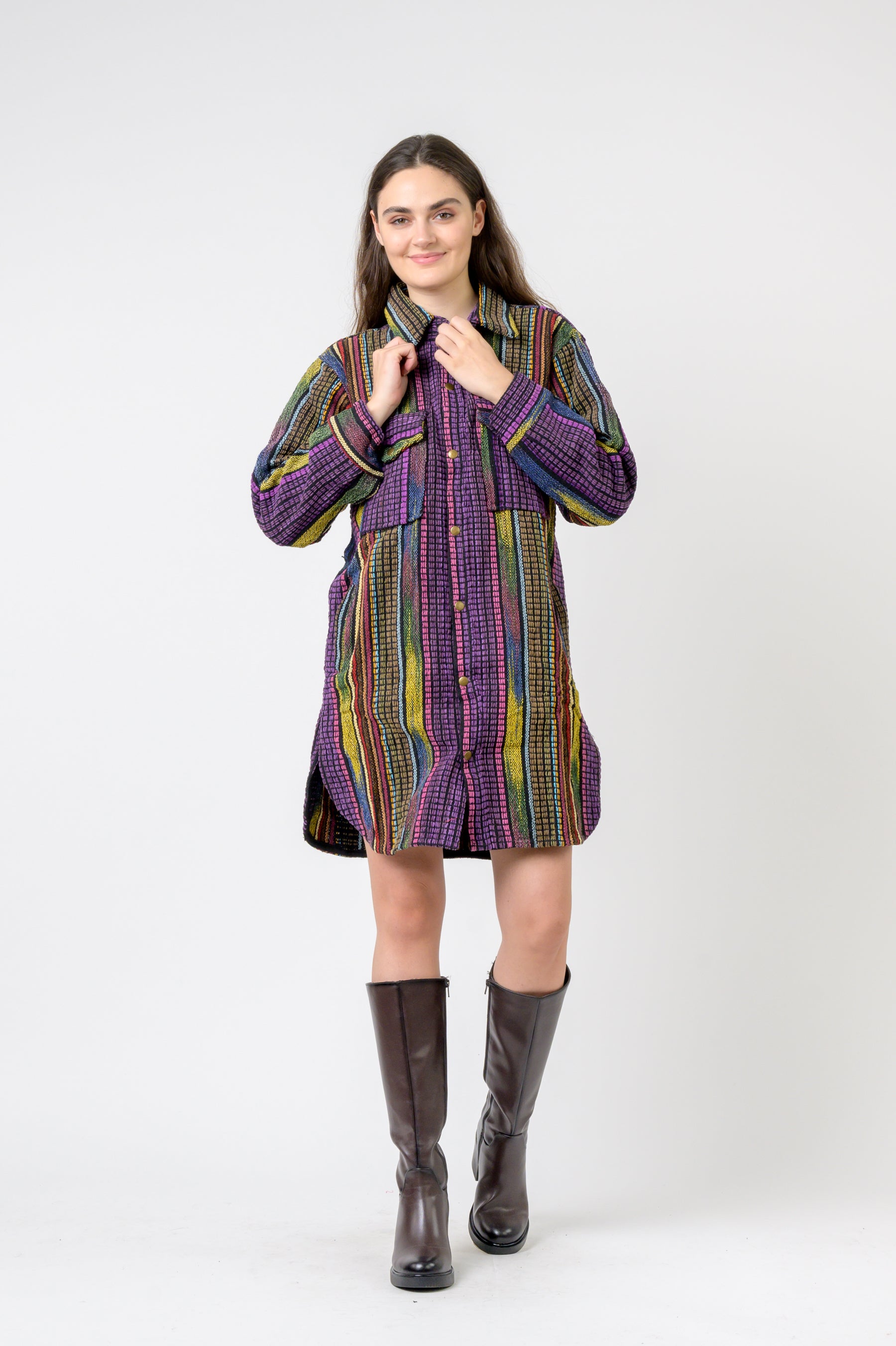 Rhea Fashion Print Cotton Long Shirt