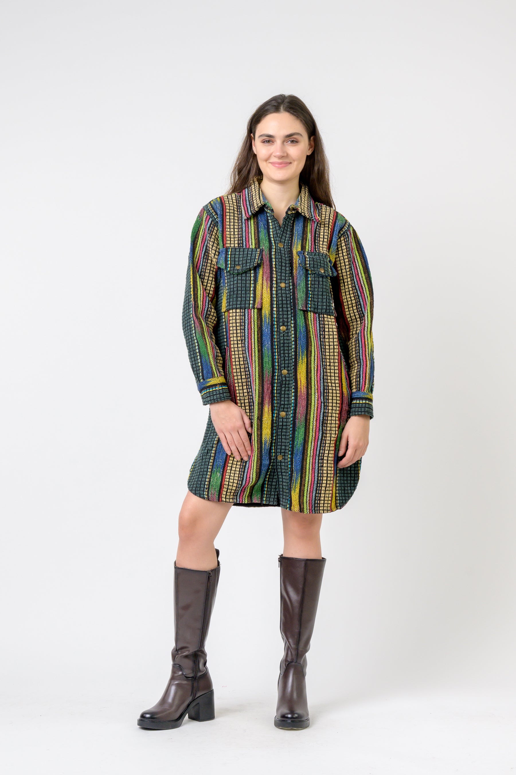 Rhea Fashion Print Cotton Long Shirt