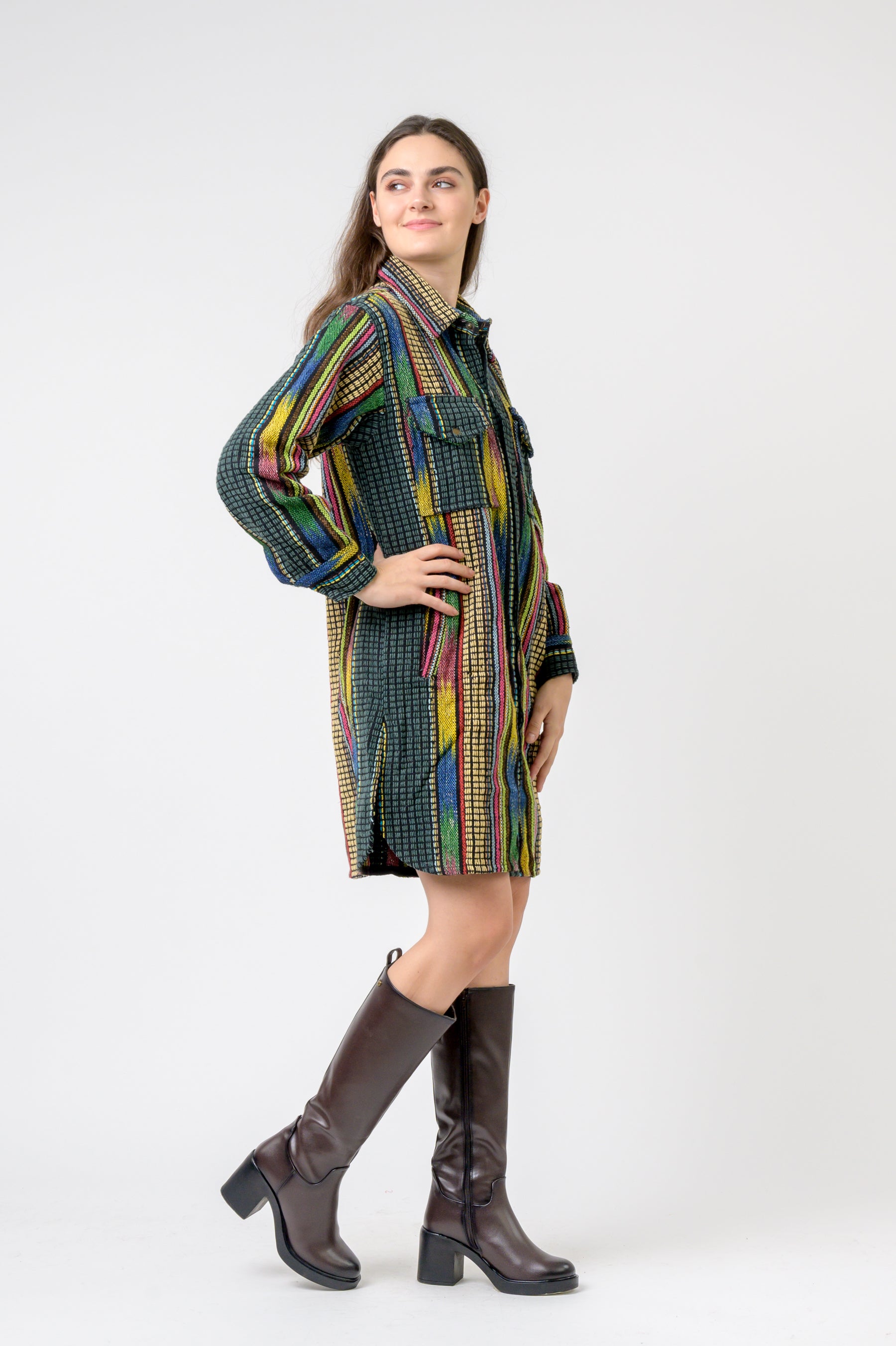 Rhea Fashion Print Cotton Long Shirt