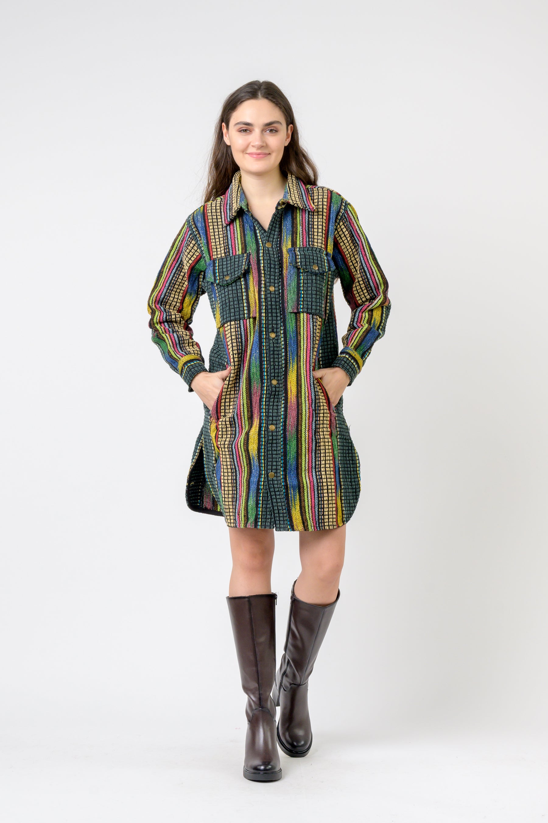 Rhea Fashion Print Cotton Long Shirt