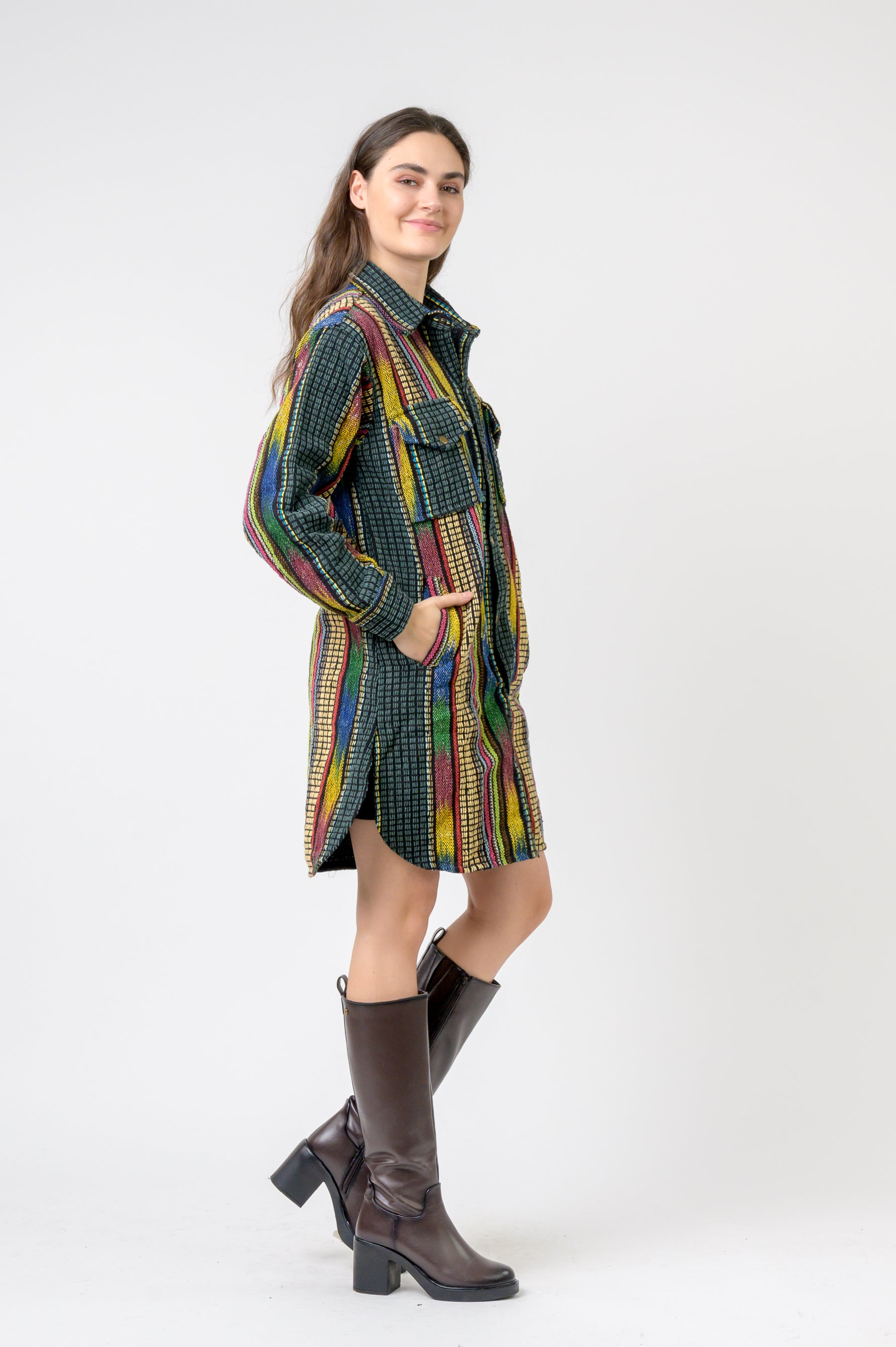 Rhea Fashion Print Cotton Long Shirt