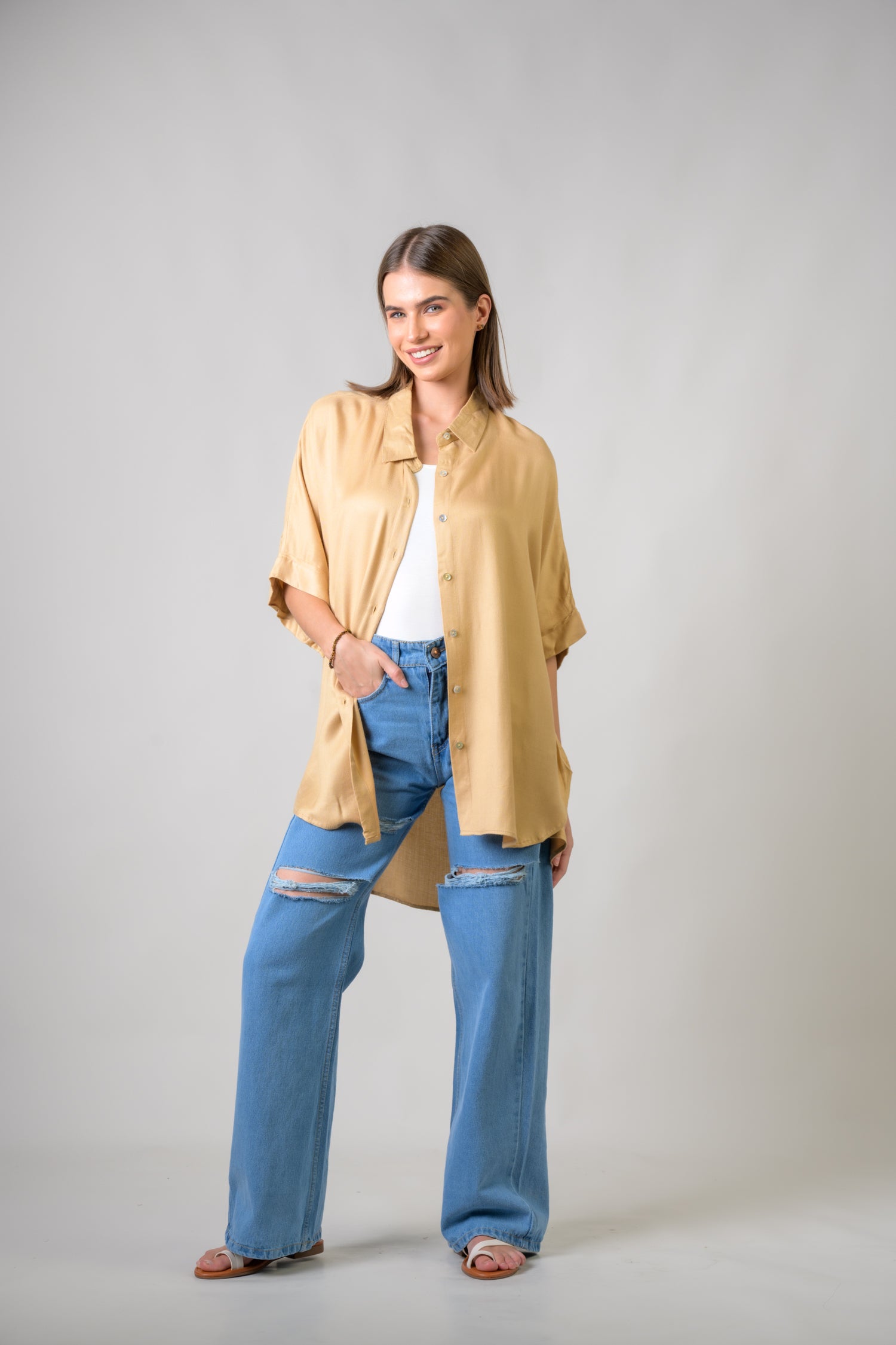 Rhea Mila Shirt Beige / L/X