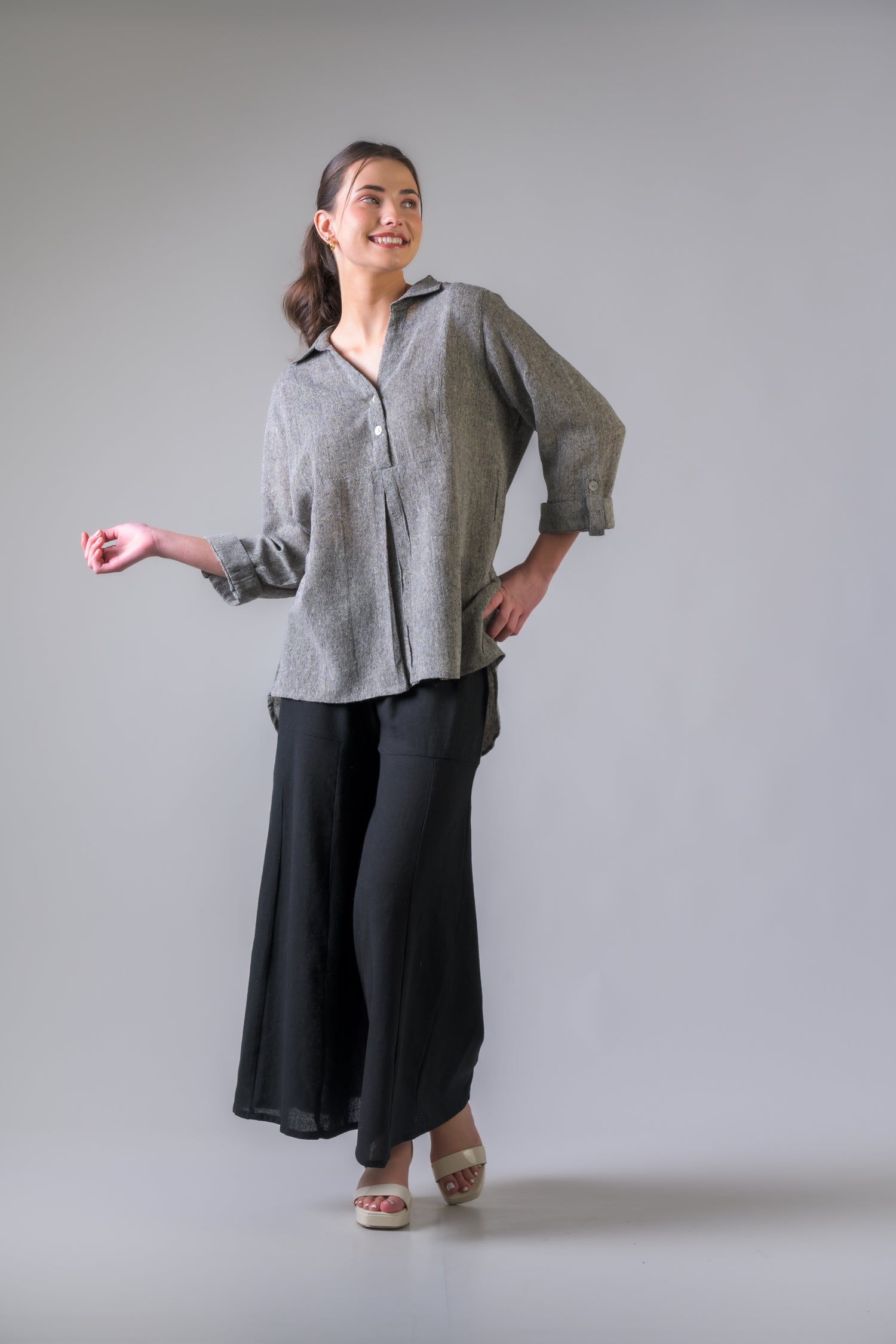 Rhea Grey Tweed Top Grey / S/M