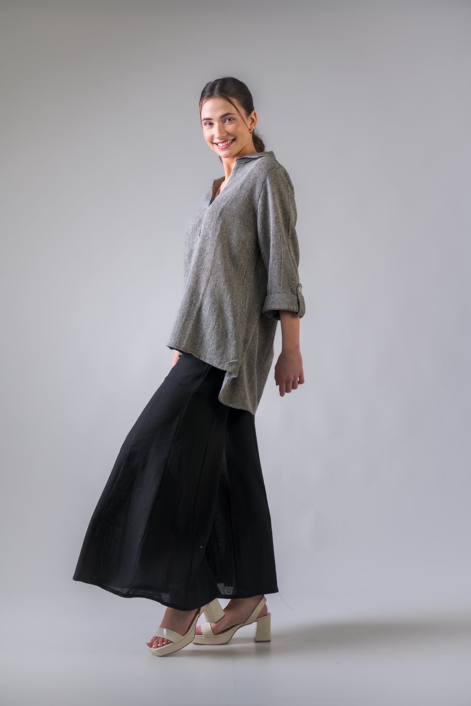 Rhea Grey Tweed Top Grey / S/M