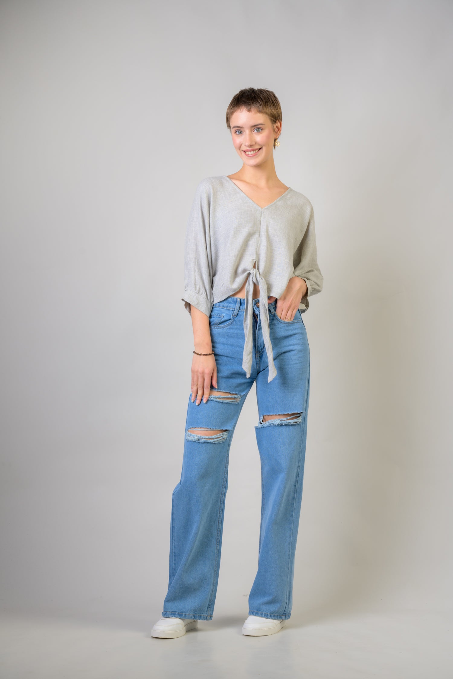 Rhea Josie Top Grey / Small/Medium