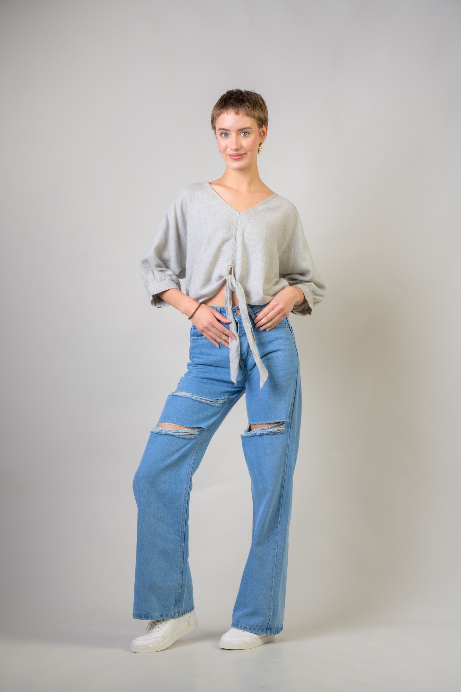 Rhea Josie Top Grey / Large/XLarge