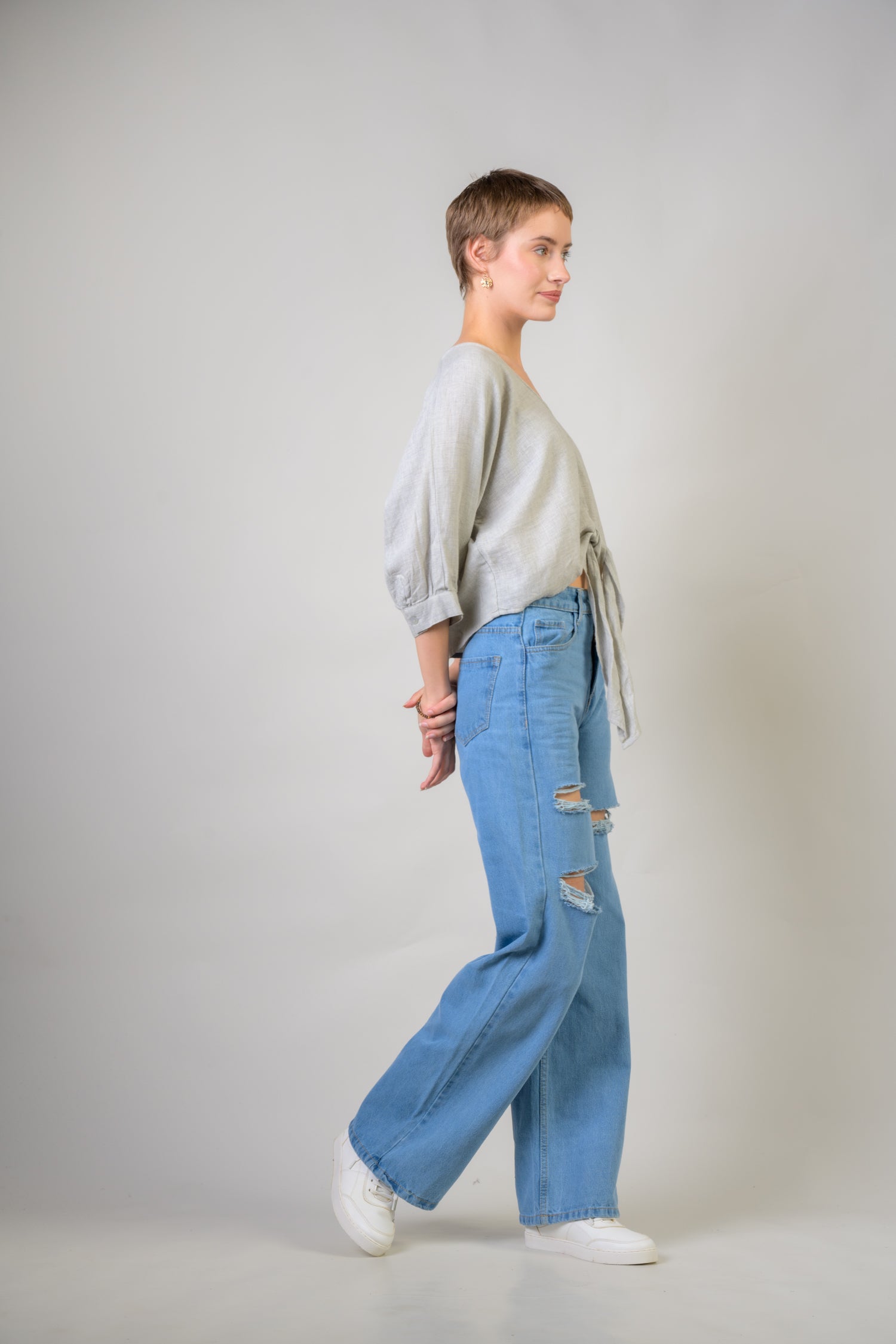 Rhea Josie Top Grey / Large/XLarge