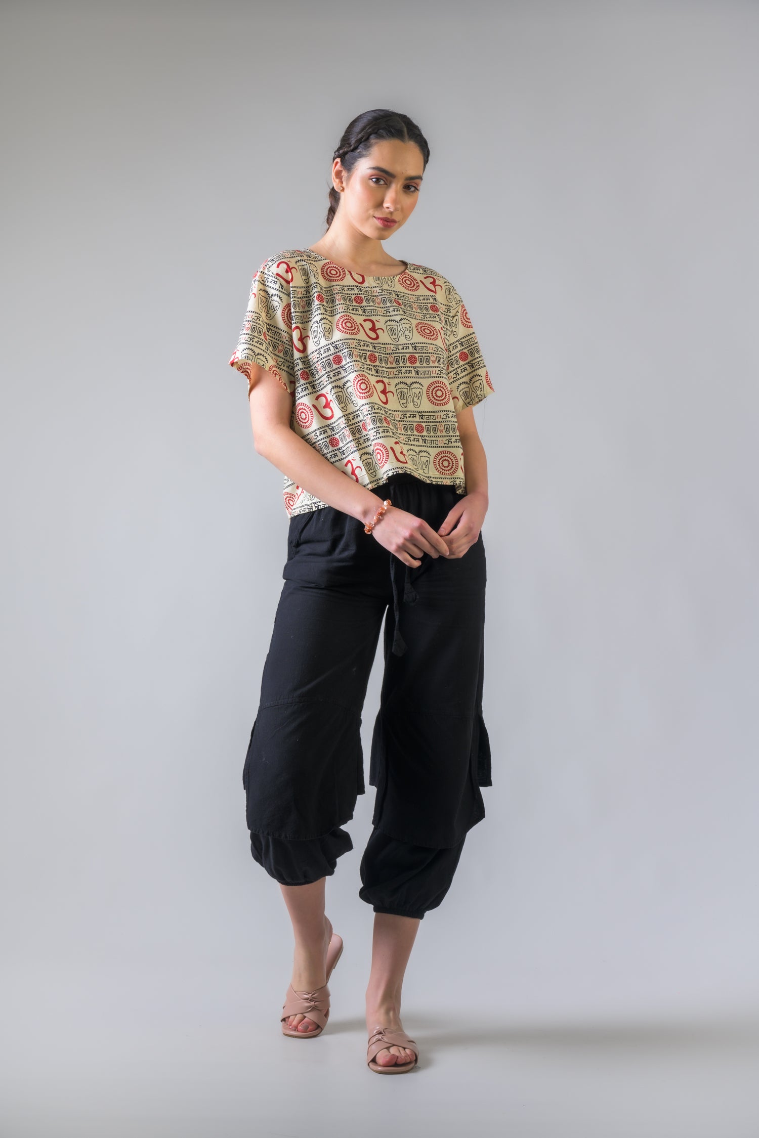 Rhea Eloquent Pattern Top Black / One Size