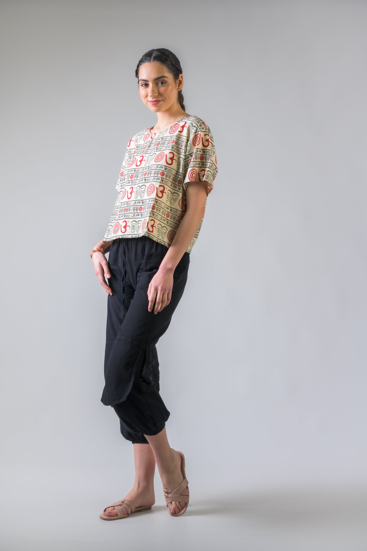Rhea Eloquent Pattern Top Black / One Size