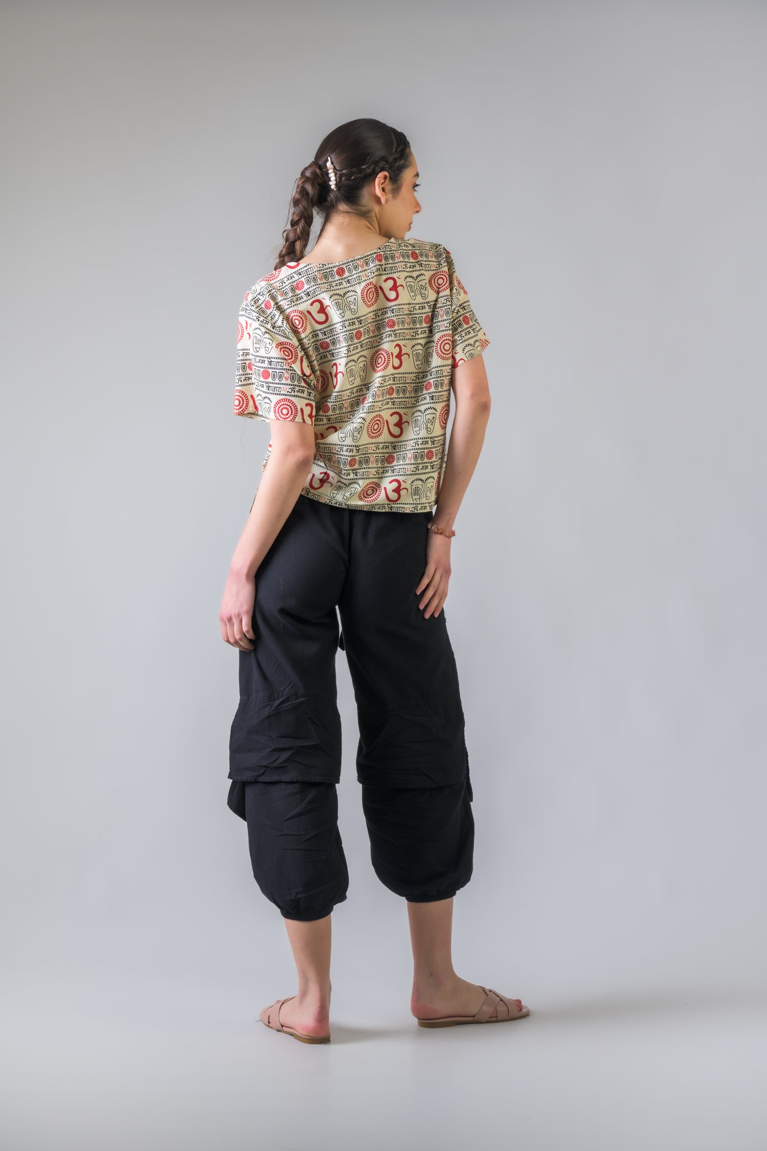 Rhea Eloquent Pattern Top Black / One Size