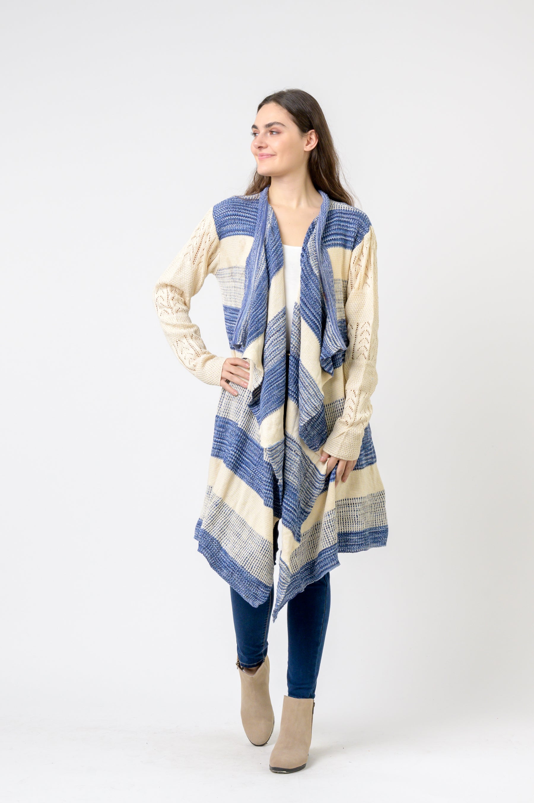 Rhea Long Sweater with Stripes