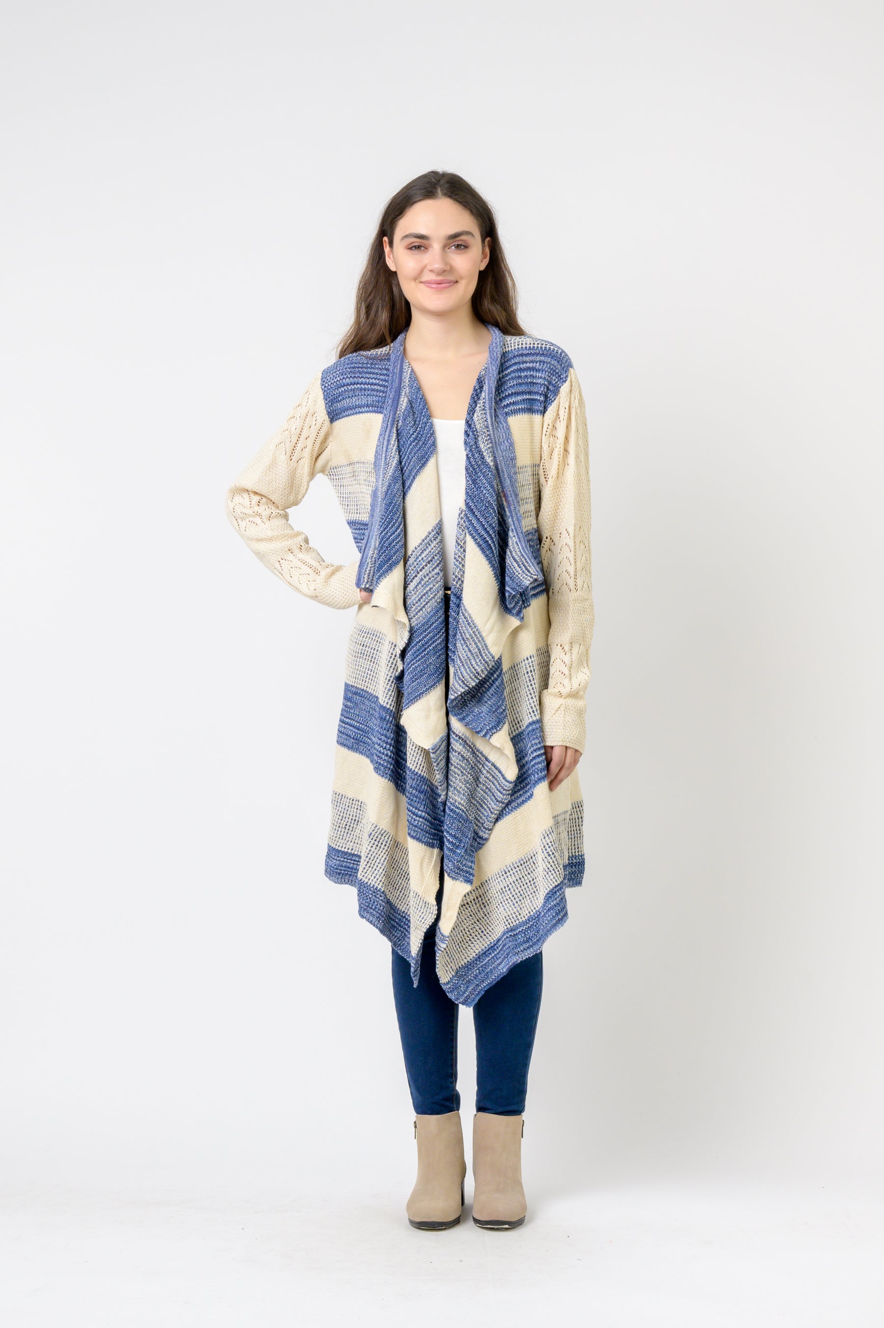 Rhea Long Sweater with Stripes