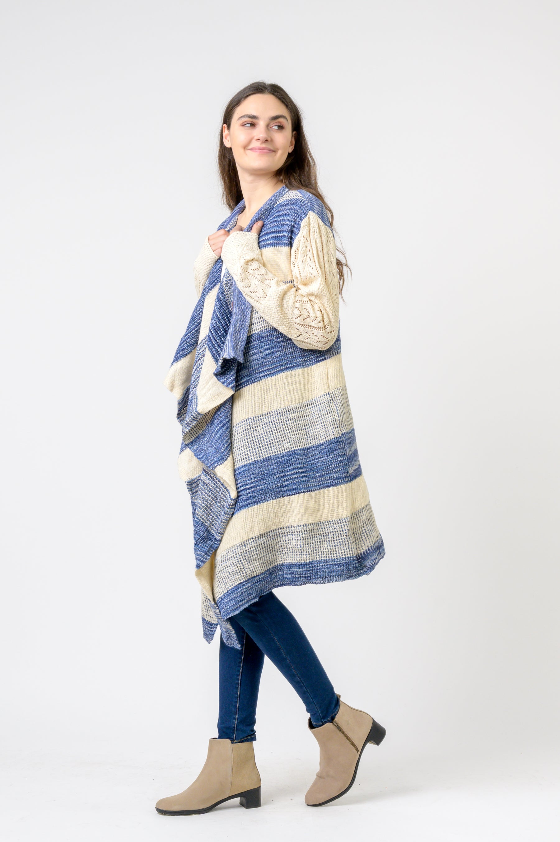 Rhea Long Sweater with Stripes