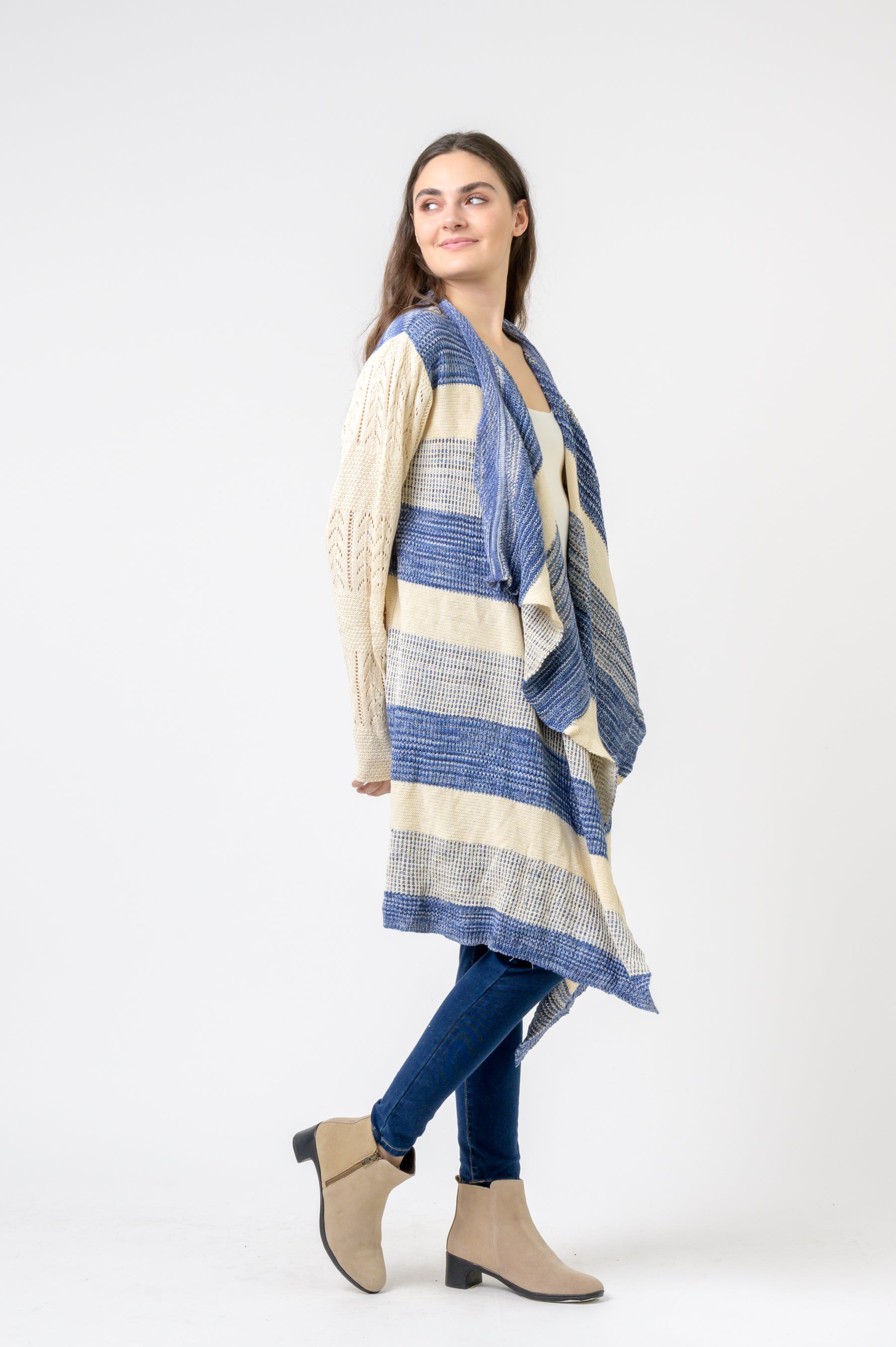 Rhea Long Sweater with Stripes