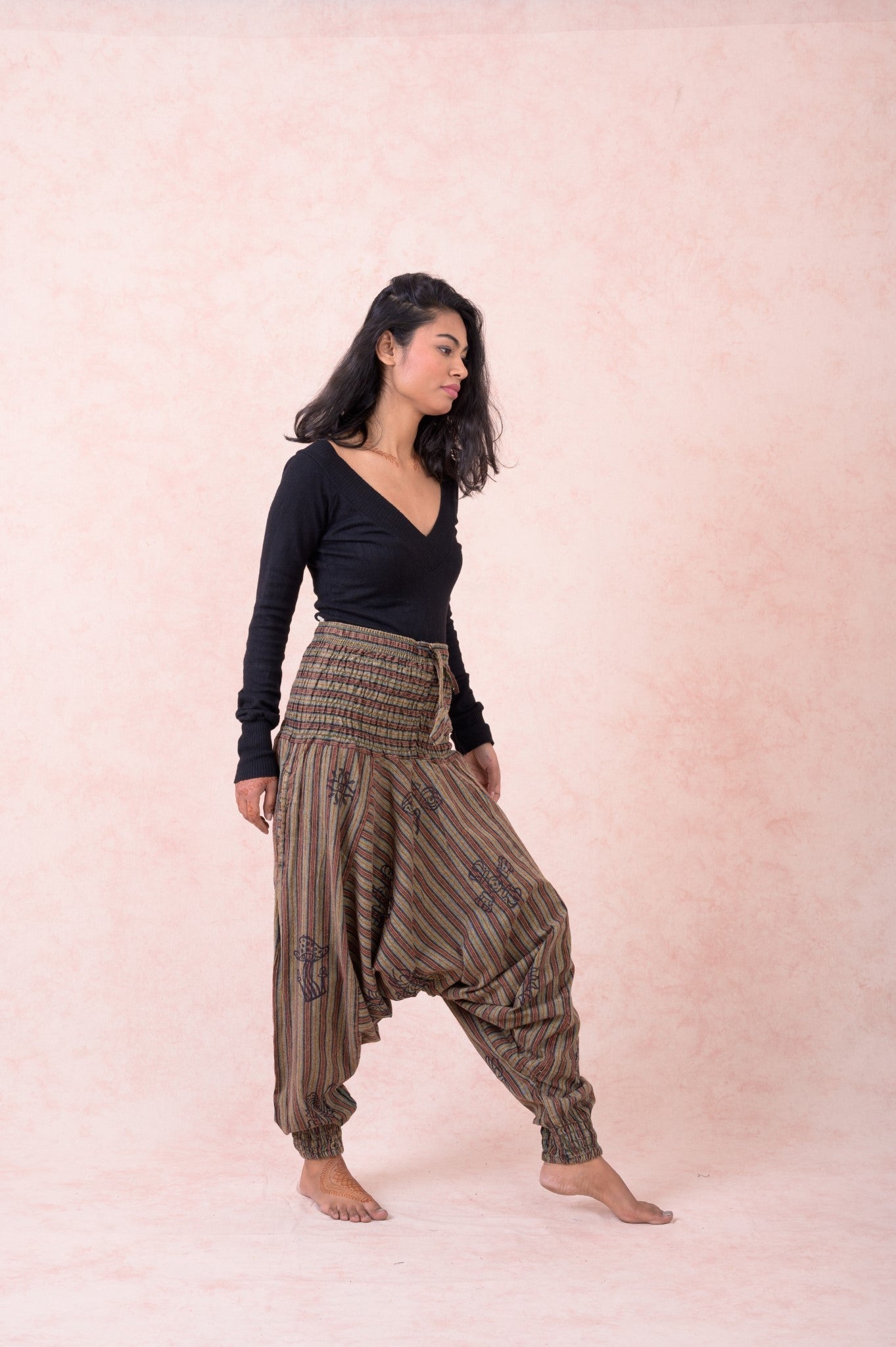 Striped Tie-Waist Pants