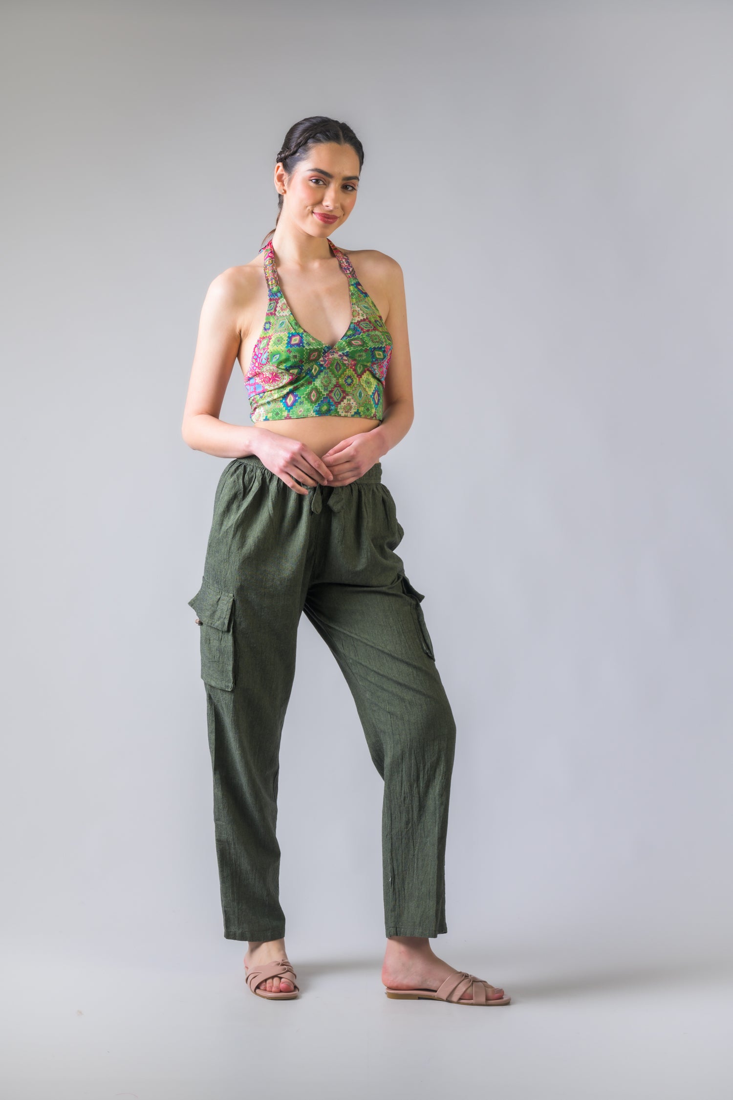 Rhea Delicate Print Top Green / One Size